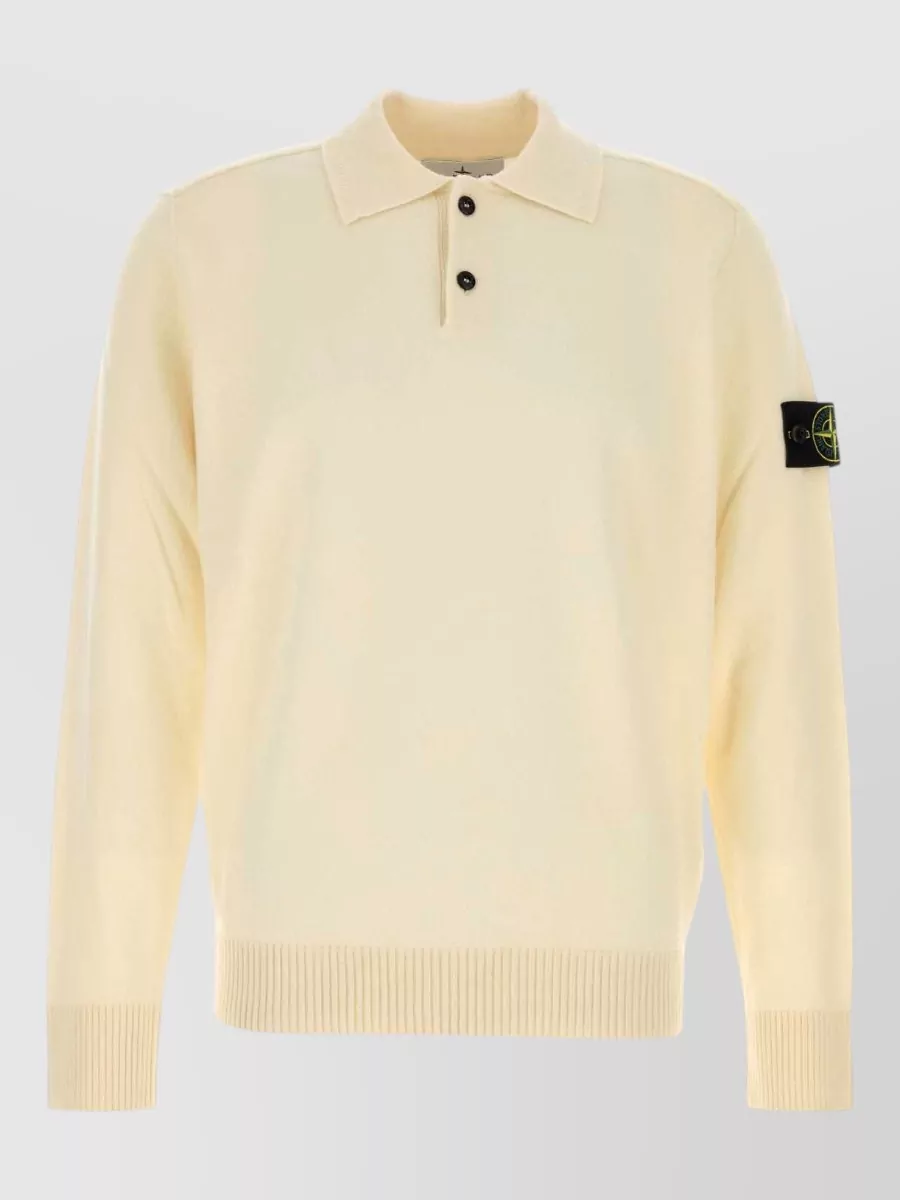 Stone Island wool long-sleeve polo shirt