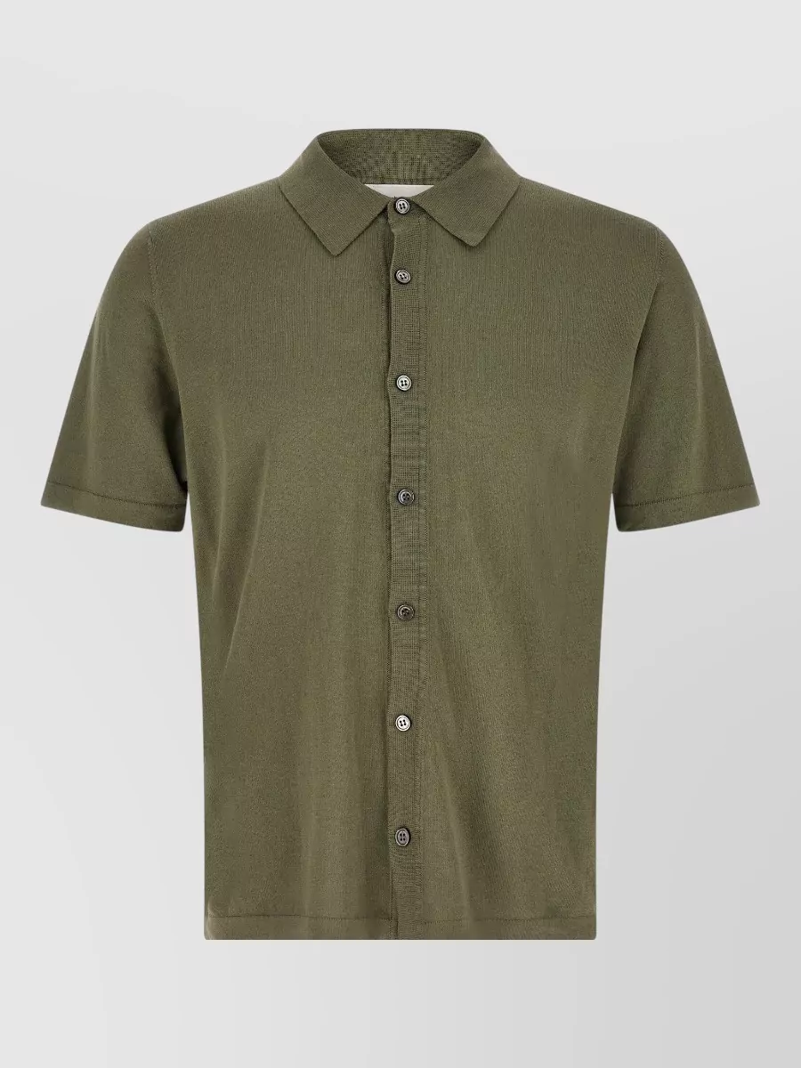 Roberto Collina Knitted Short-Sleeve Polo Shirt