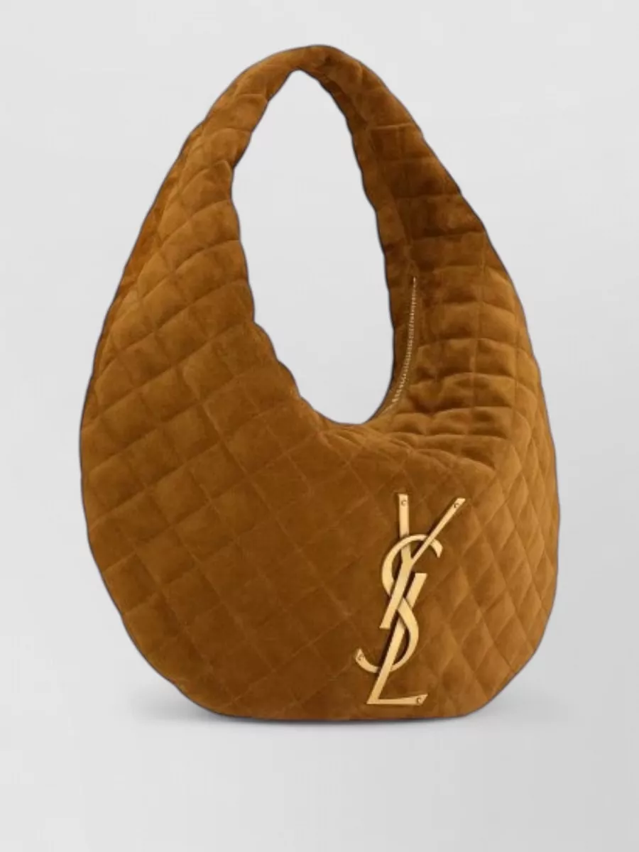 Saint Laurent Icare Suede Leather Quilted Shoulder Bag