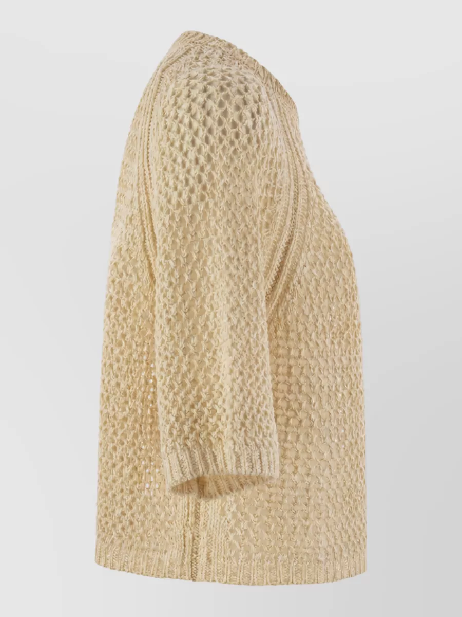 Fabiana Filippi Cotton Three Quarter Sleeve Sweatshirt