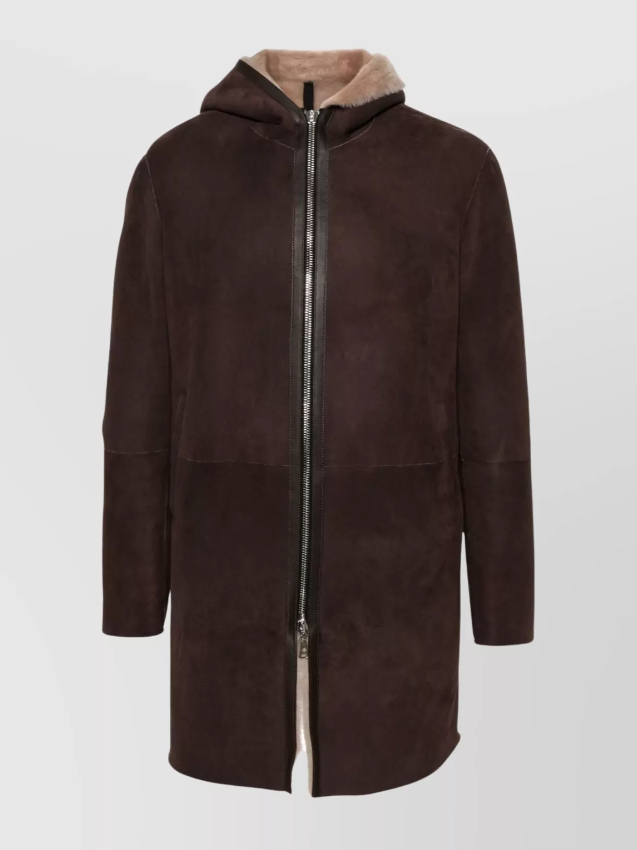 Tagliatore Hooded Long Sleeve Coat With Side Pockets