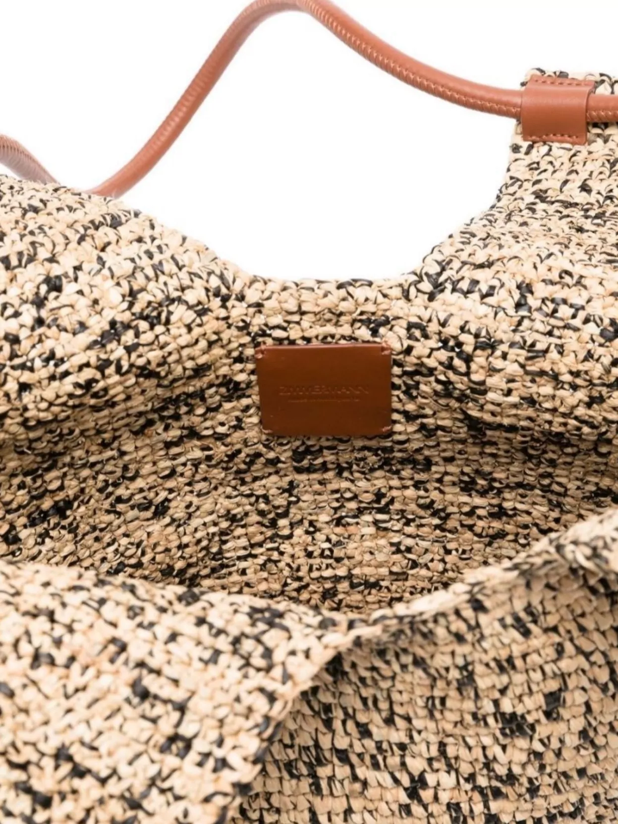 Zimmermann Medium Rafia Tote With Woven Texture And Dual Handles