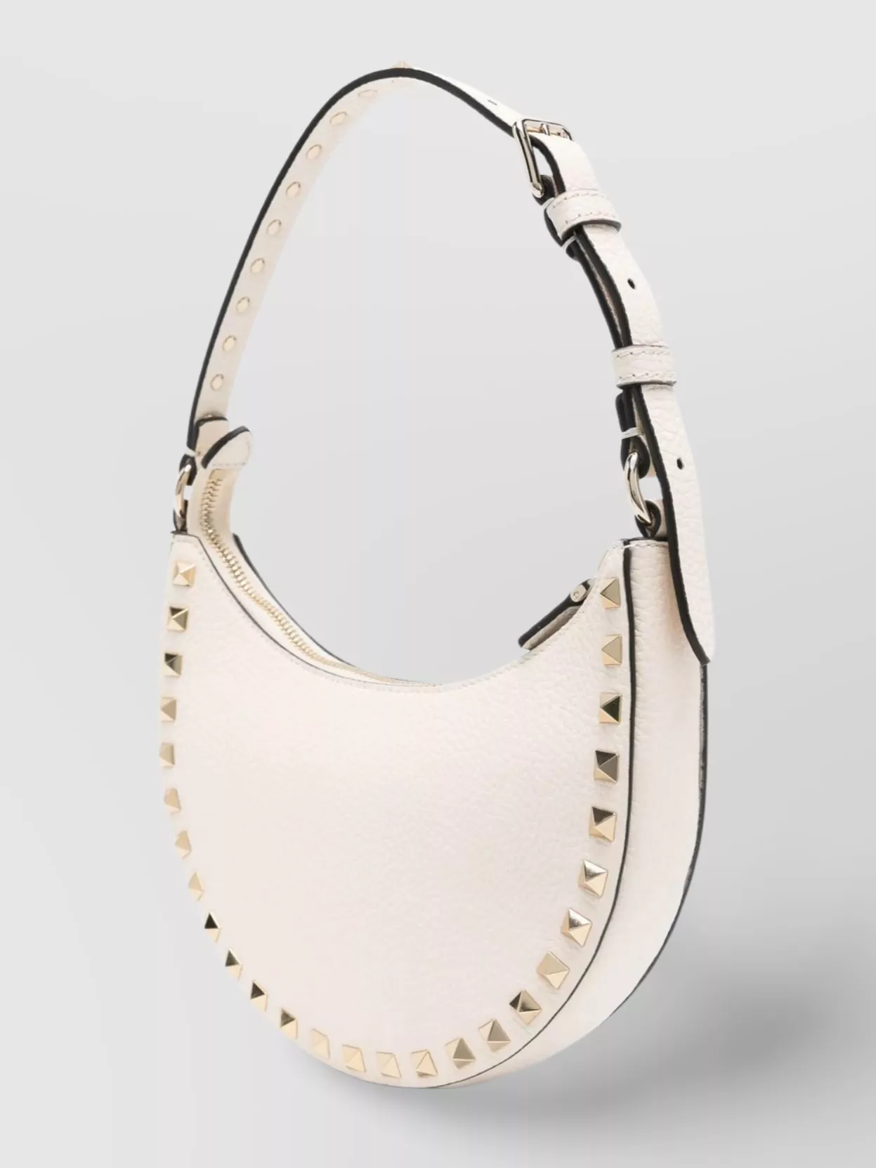 Valentino Studded Strap Shoulder Bag In Gray
