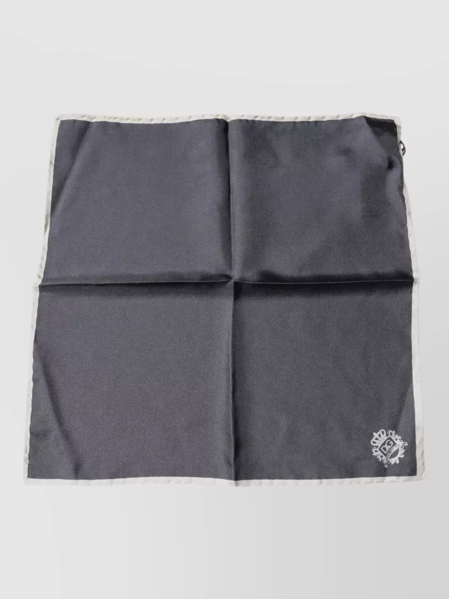 Dolce&Gabbana silk logo-print pocket square