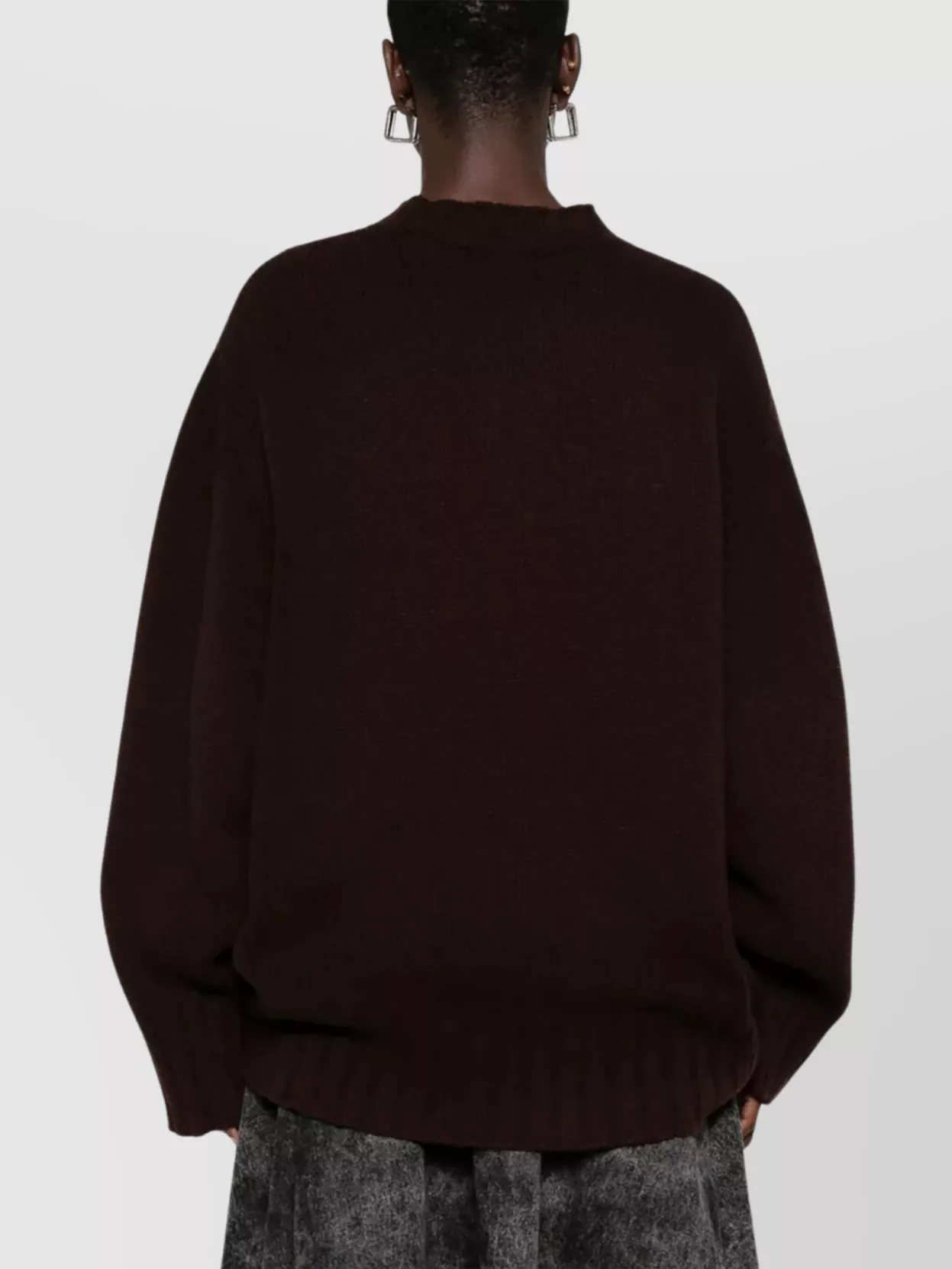 The Attico Long Sleeve Crew Neck Knit Sweater