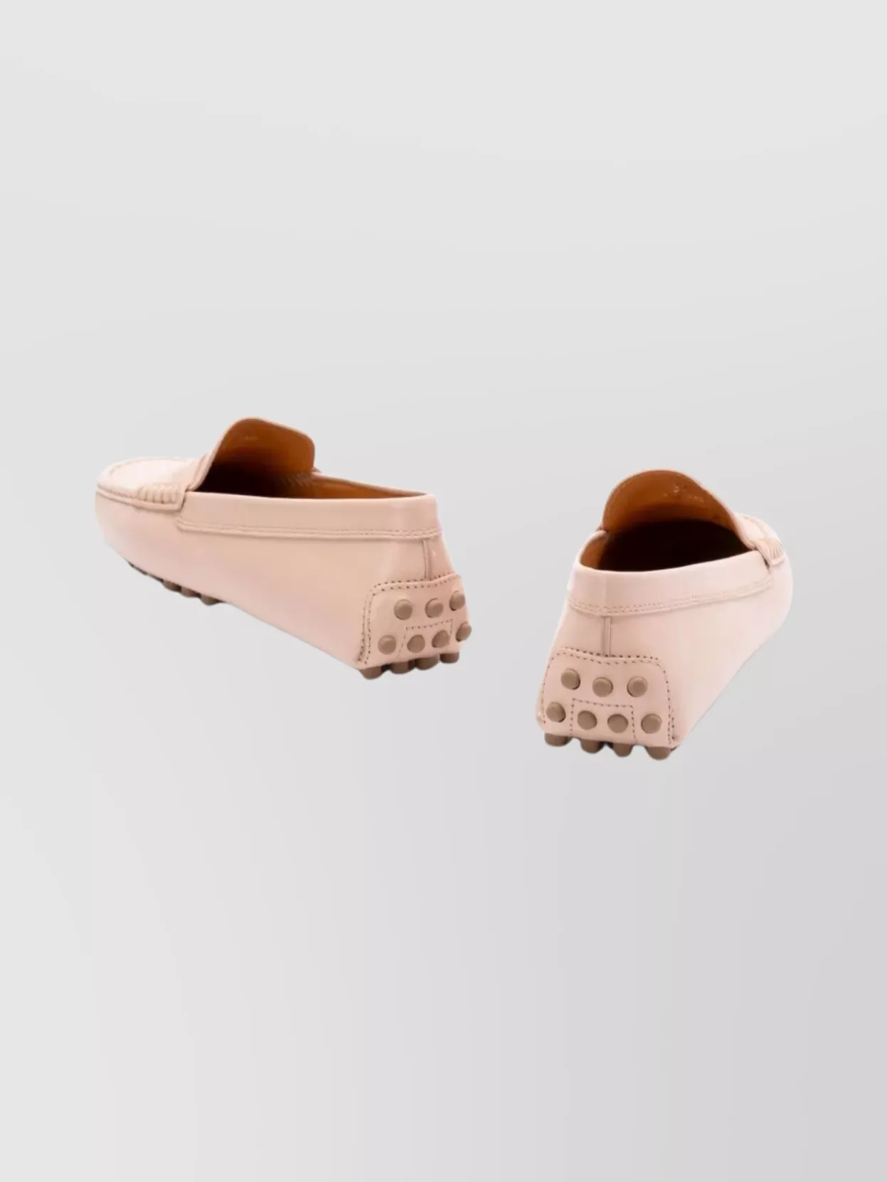 Tod's Round Toe Loafers Featuring Rubber Sole