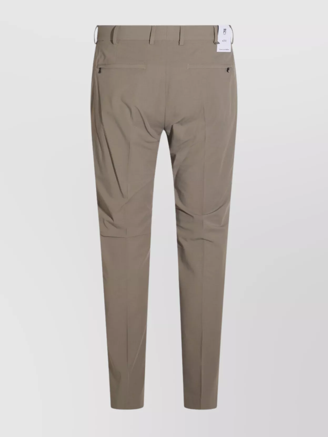 Pt Torino Straight Leg Trousers With Back Pockets And Belt Loops In Gray