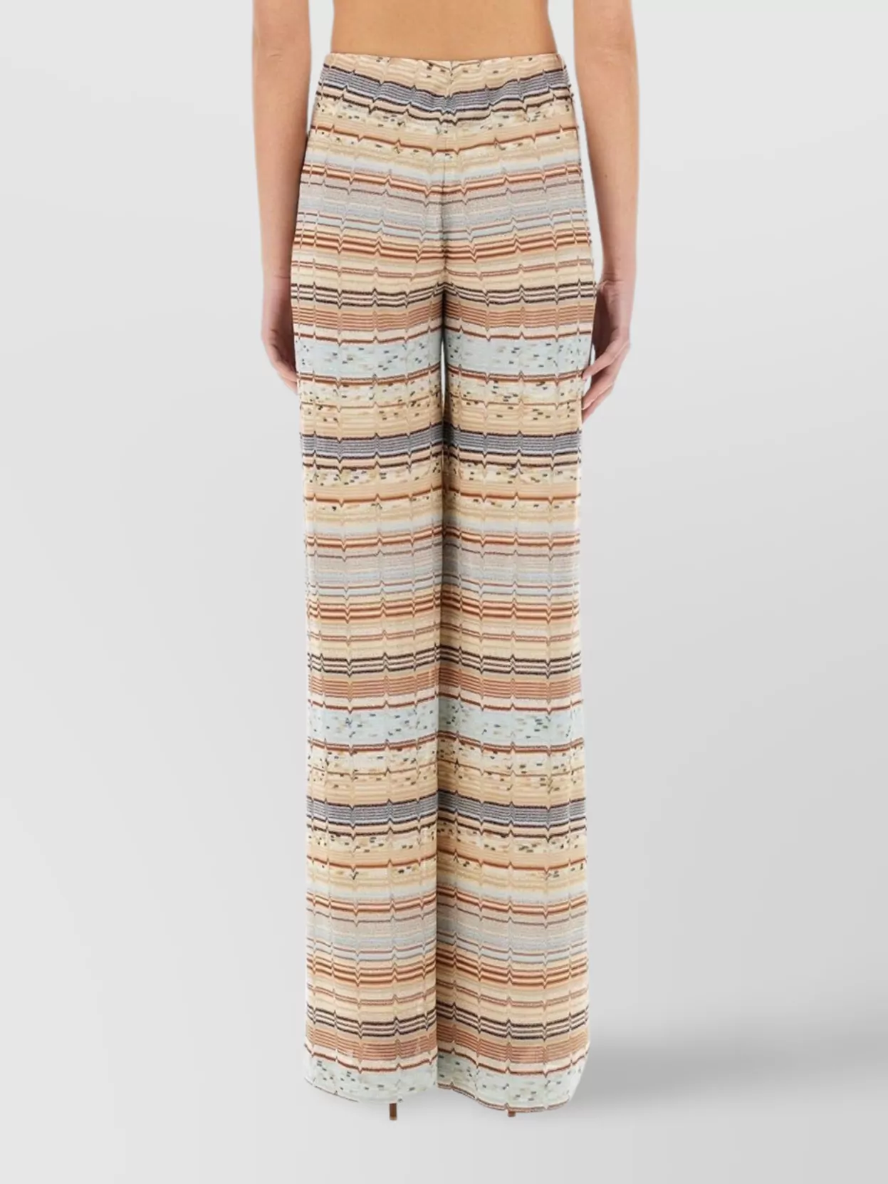 Missoni Wide Leg Trousers With Fringed Zig Zag