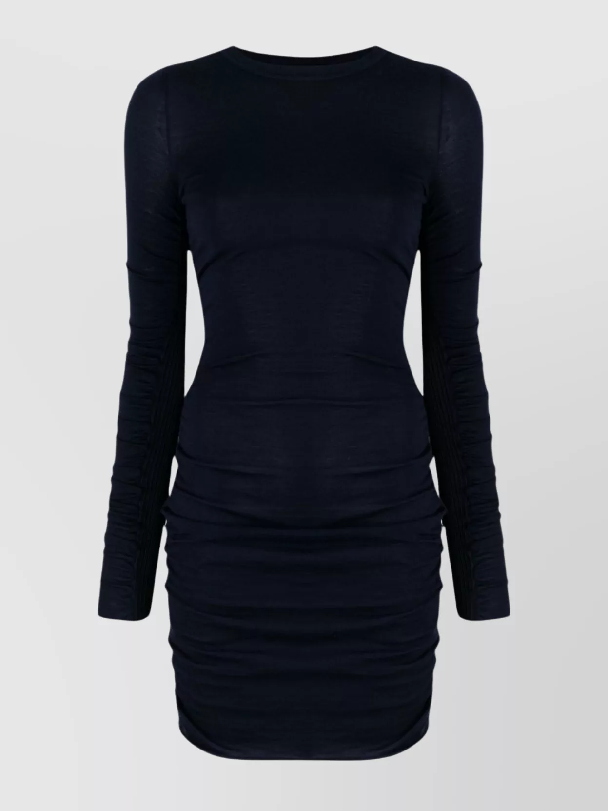 Jacquemus Ribbed Knit Knee Dress With Long Sleeves