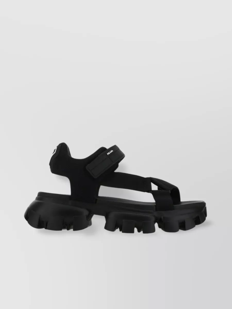 Shop Prada Chunky Sole Open Toe Sandals In Black
