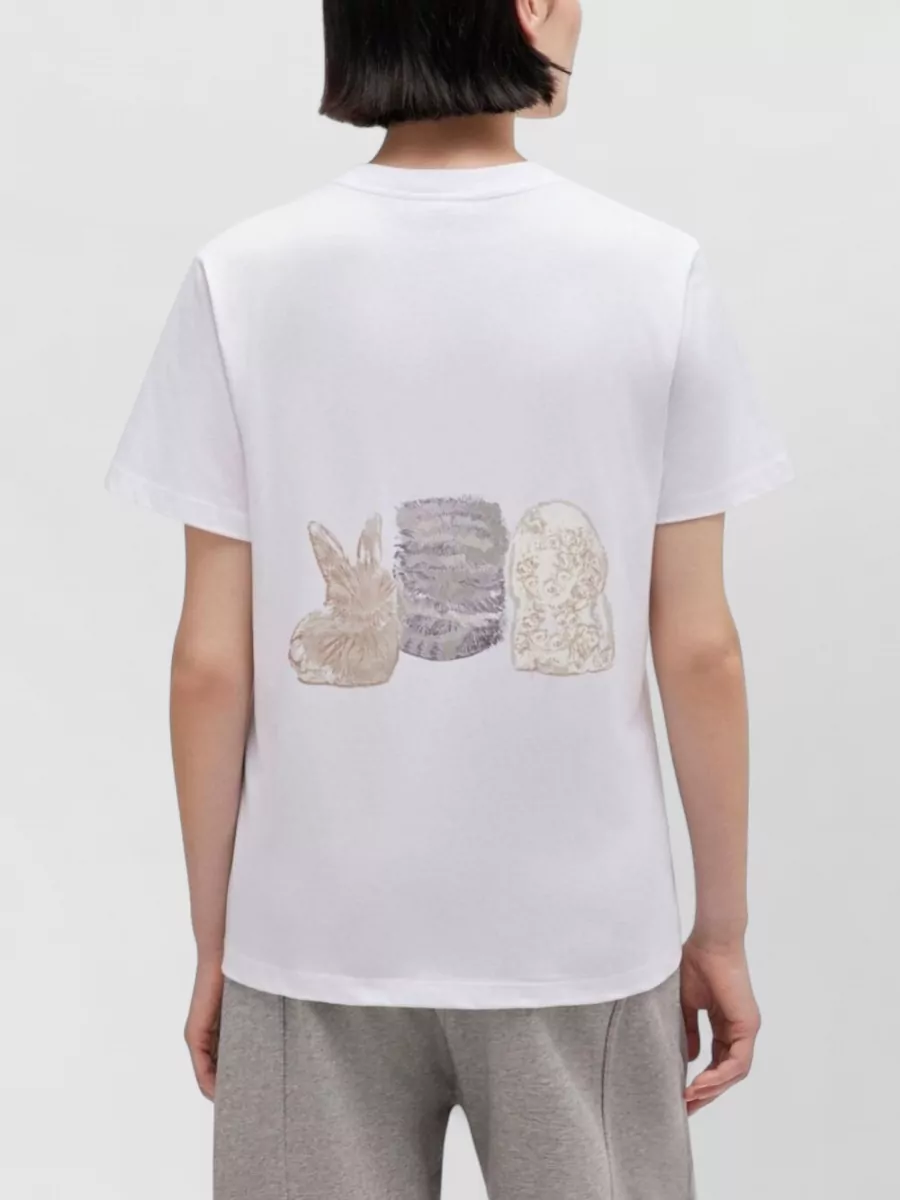 Ganni Graphic Print Crew Neck Short Sleeve Top