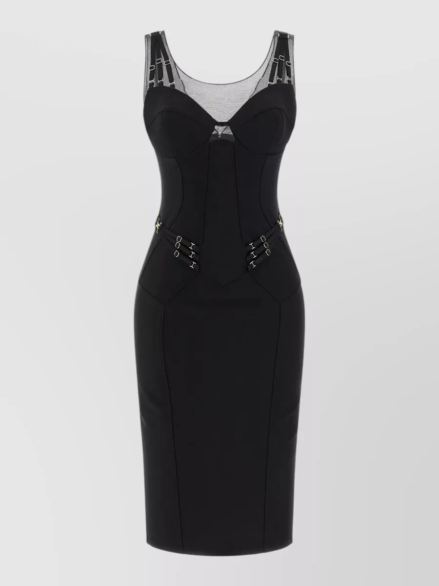 Elisabetta Franchi Sleeveless Bustier Midi Dress