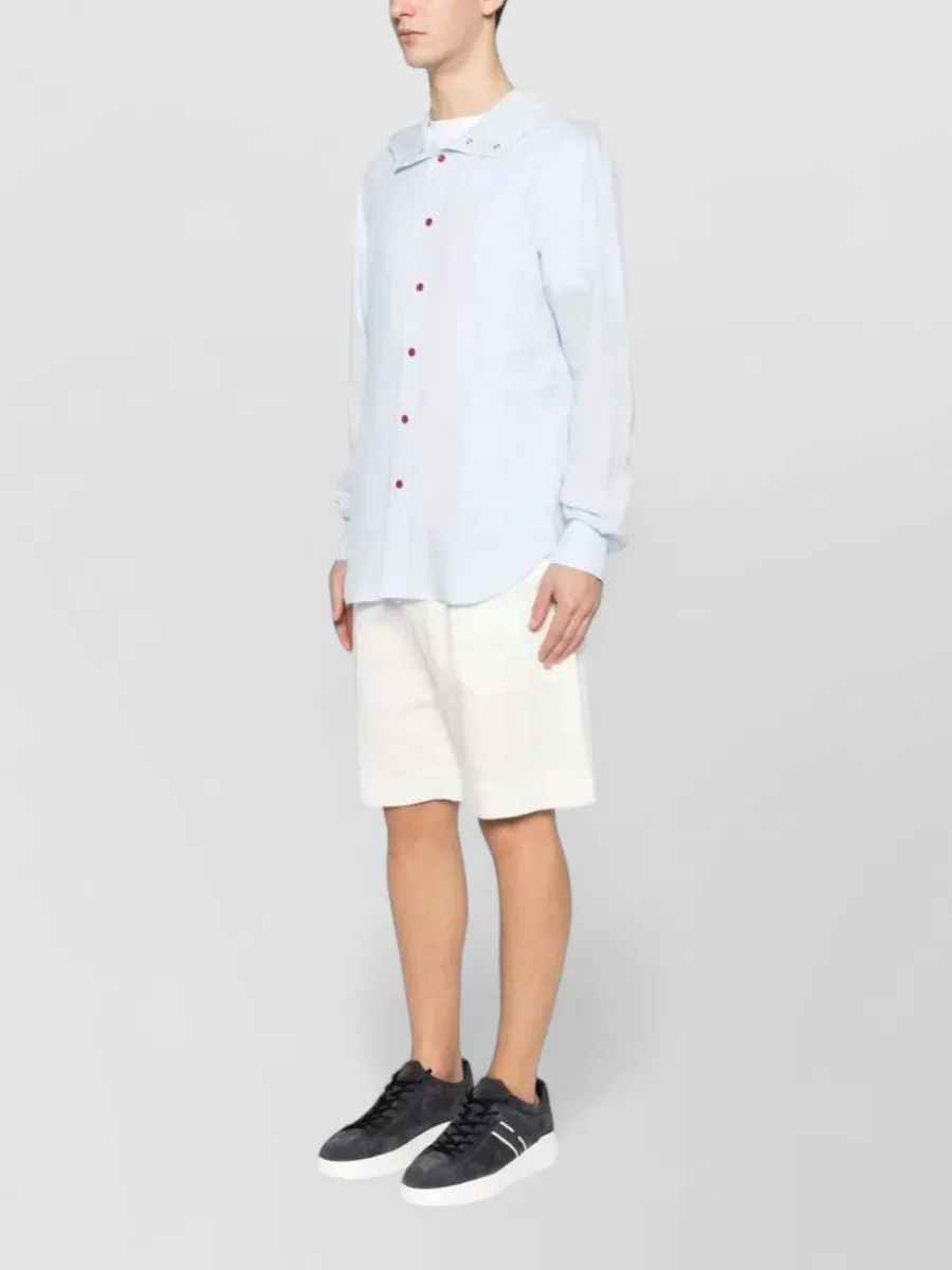 Kiton Linen Hooded Shirt