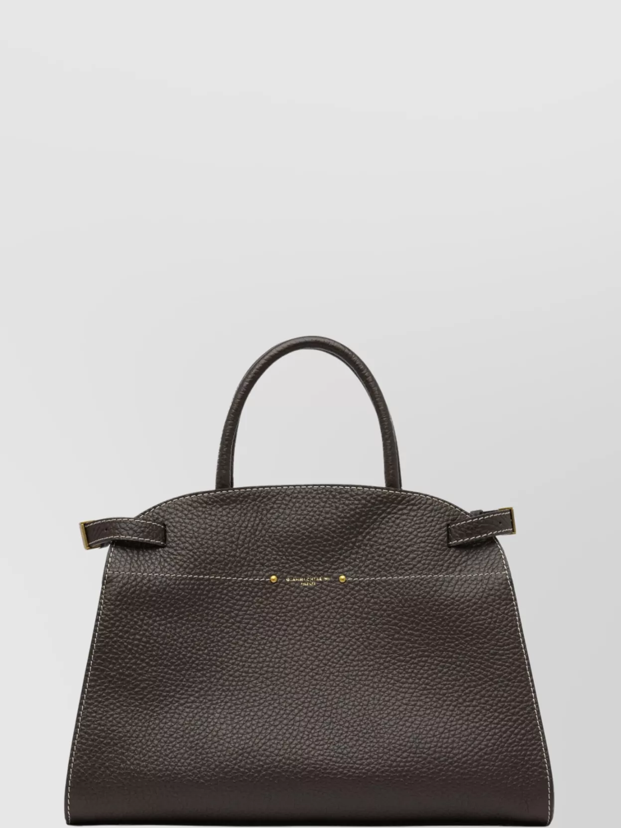 Gianni Chiarini Leather Shoulder Bag With Adjustable Strap And Top Handle