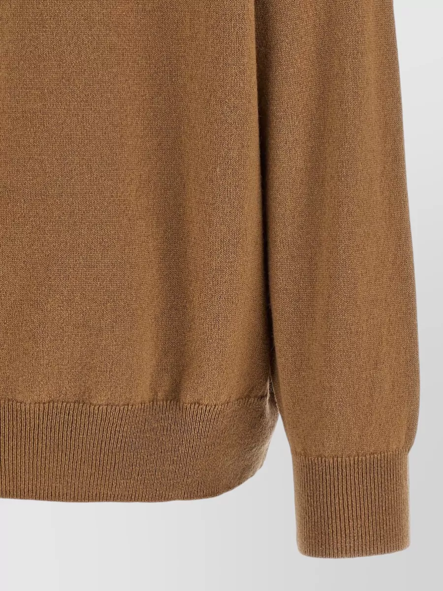 Ballantyne Cashmere Ribbed V-Neck Diamond Sweater