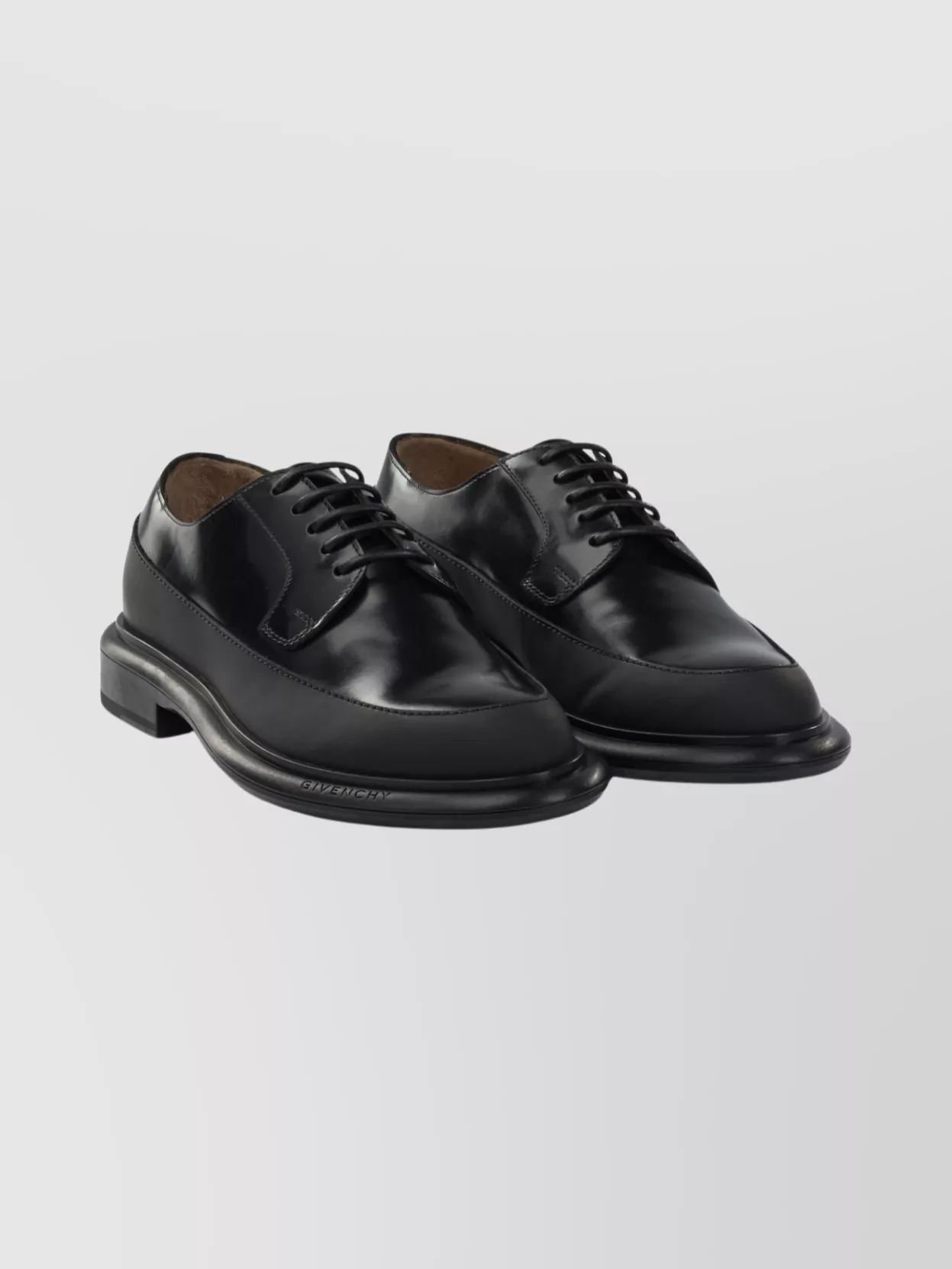 Givenchy Round Toe Leather Derby Lace-up Shoes In Animal Print