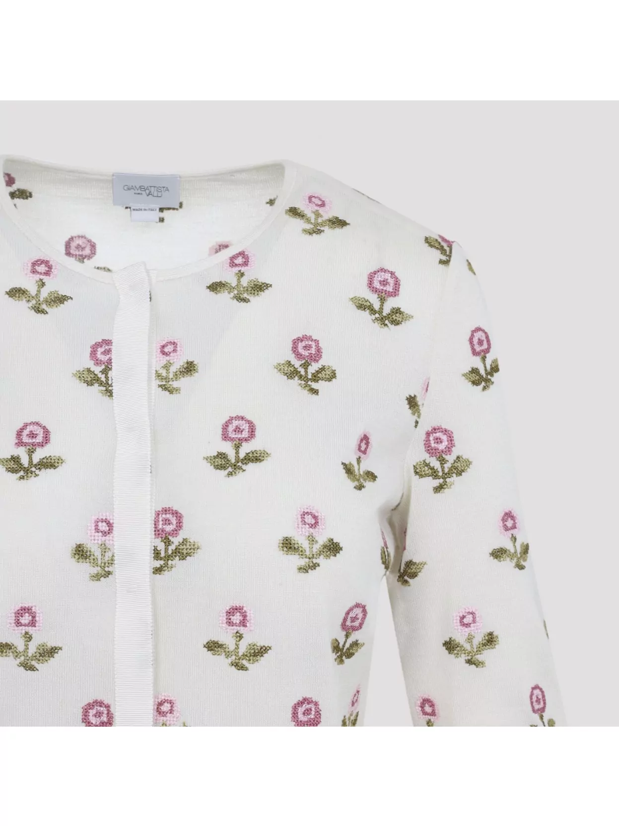 Giambattista Valli Floral Knit Cardigan Long Sleeves