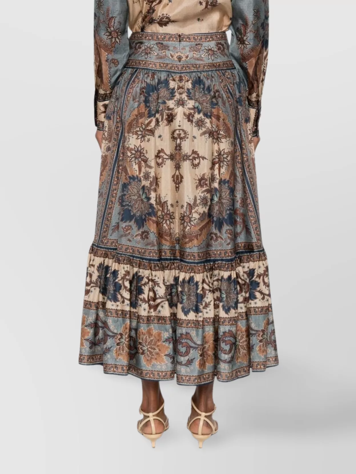 Zimmermann Floral Tiered Silk Skirt
