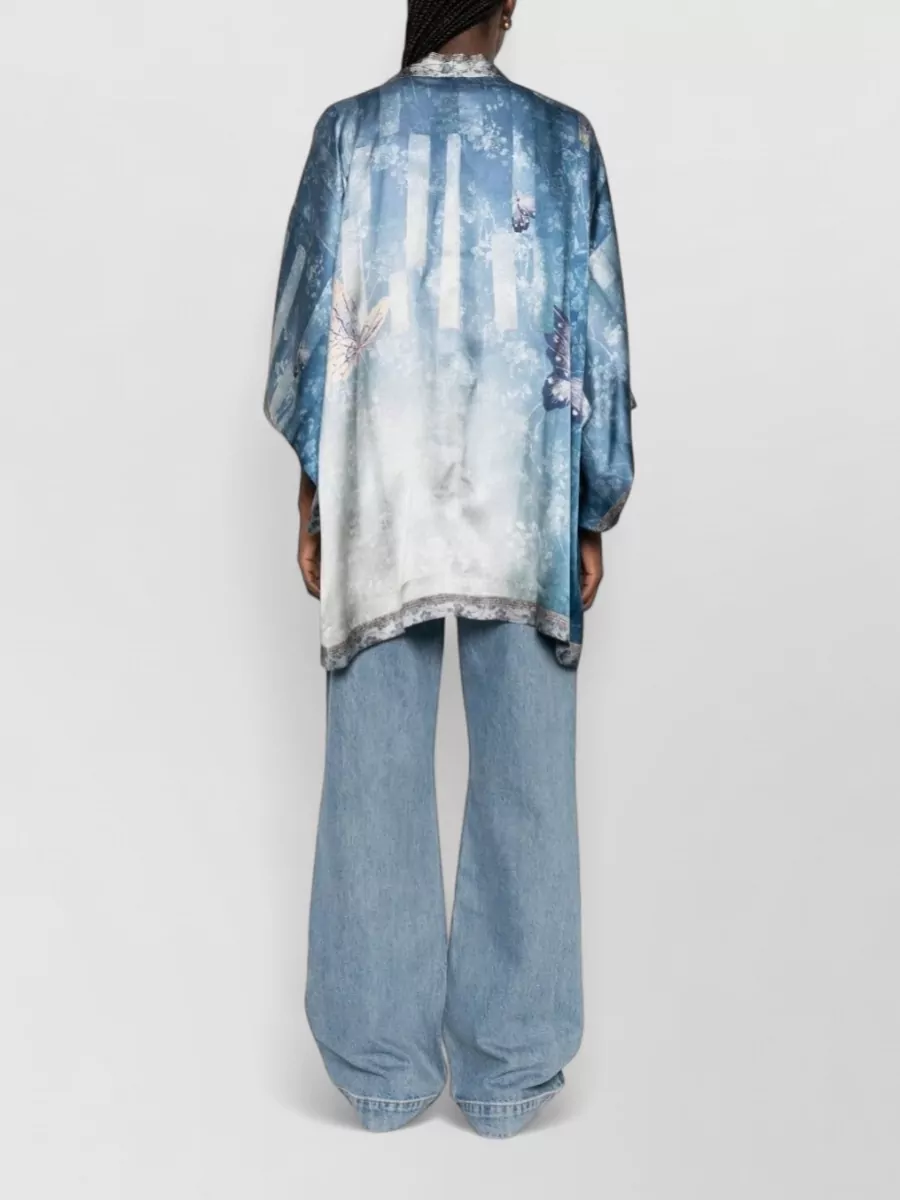 Pierre Louise Mascia Silk Printed Kimono Jacket