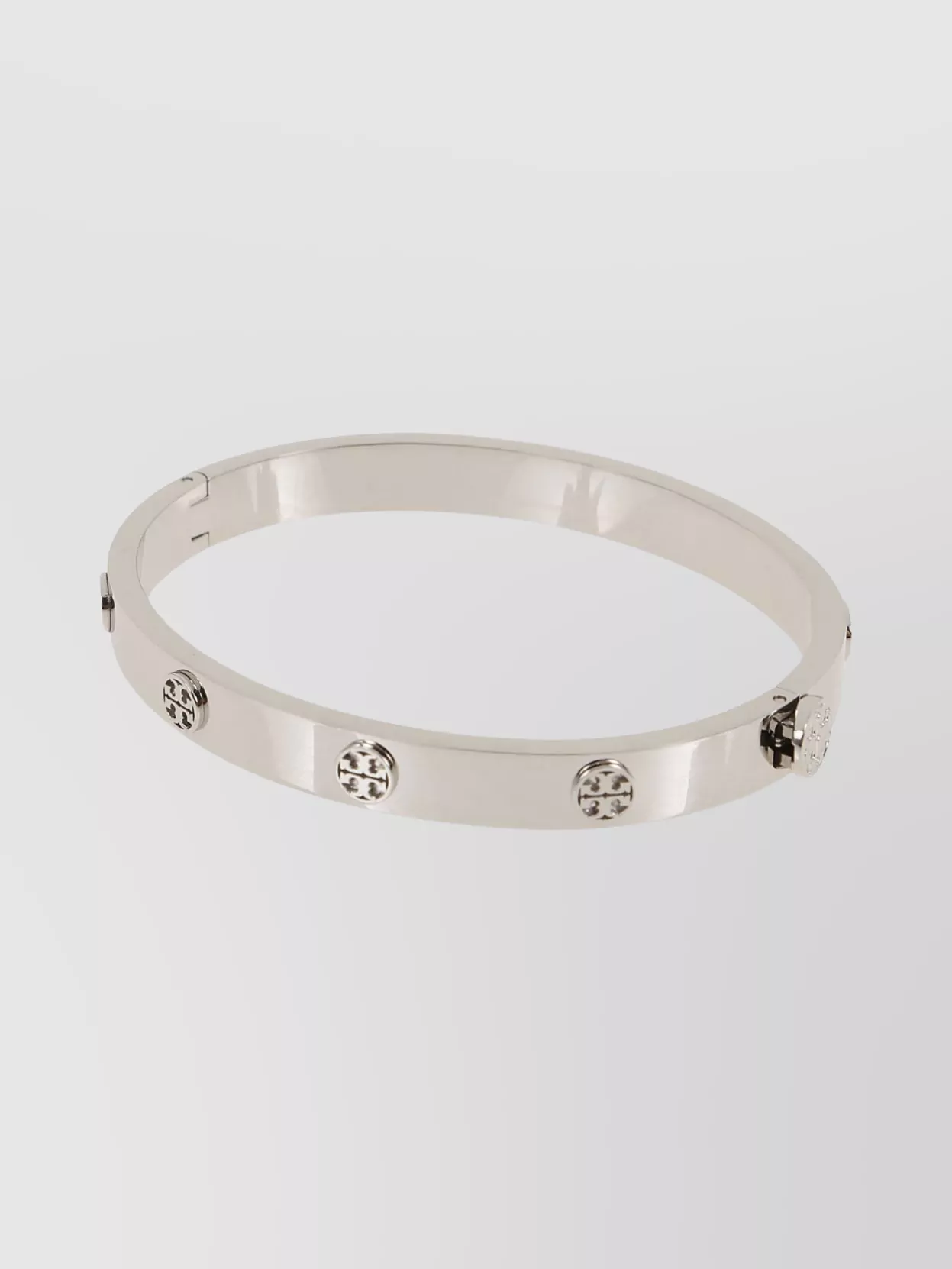 Tory Burch crystal embellished stainless steel bangle bracelet