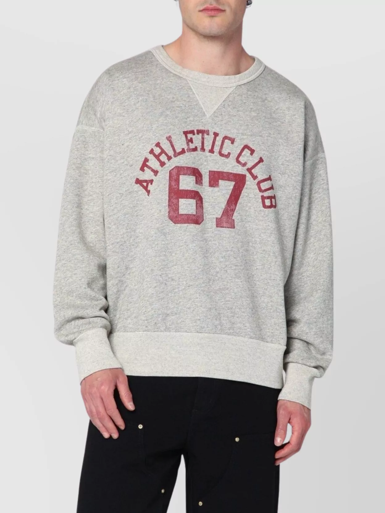 Polo Ralph Lauren Graphic Print Loopback Sweatshirt In Gray