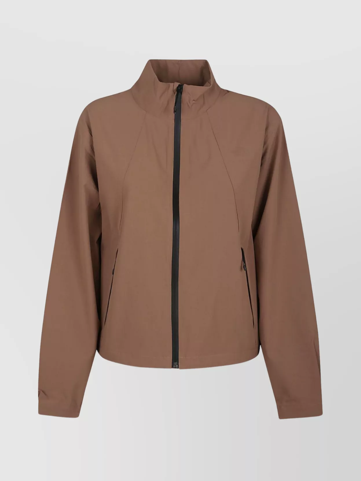 The North Face Dome Wind Jacket With High Collar And Side Pockets In Brown