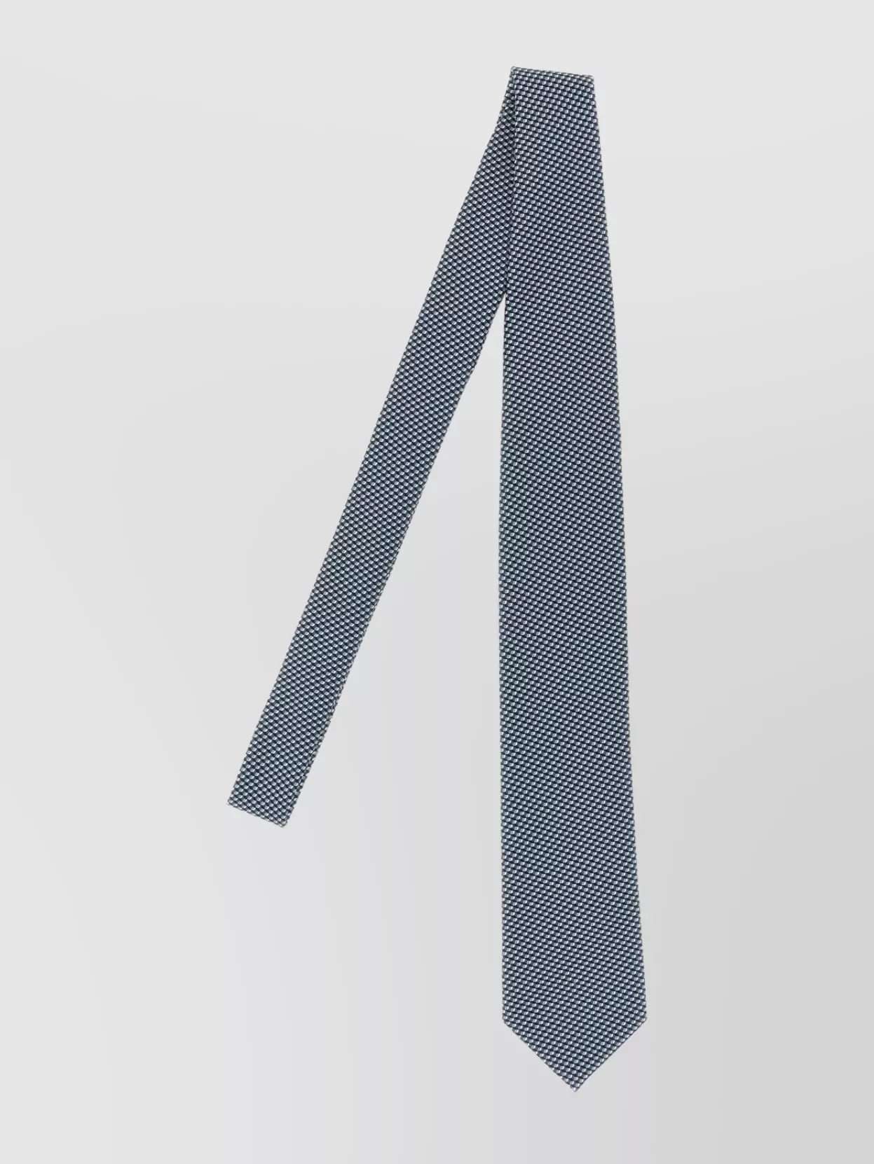 Brioni Slim Textured Jacquard Tie With Pointed Tip In Blue