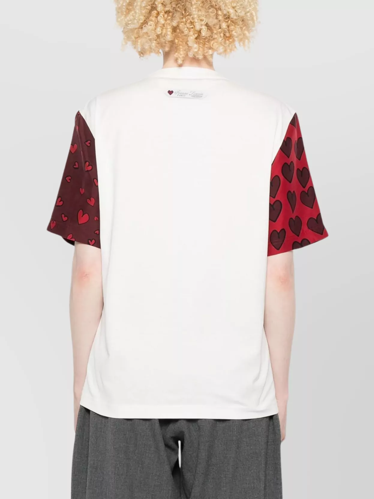 Lanvin Heart Print Short Sleeve Crew Neck Top