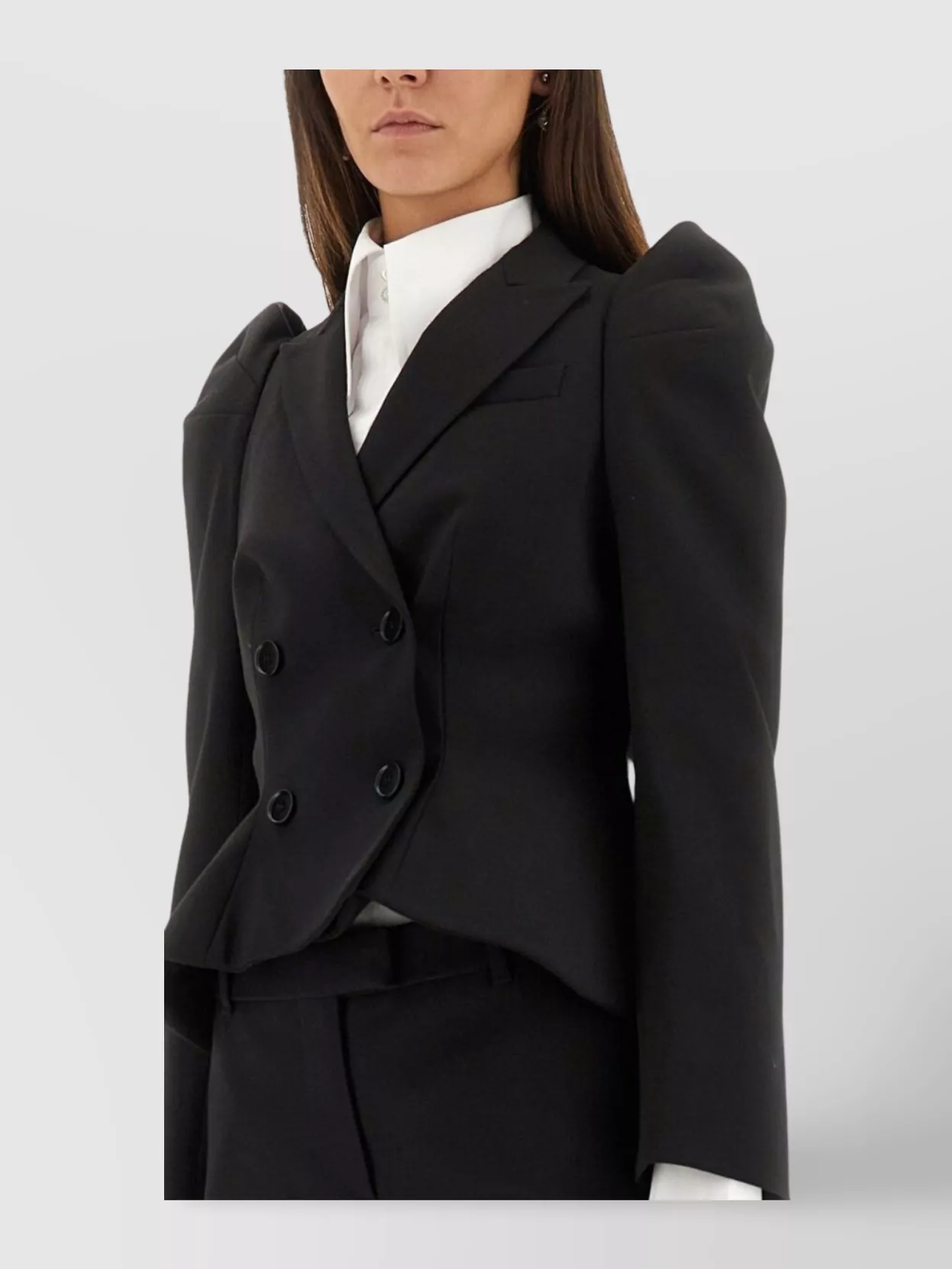 Alexander Mcqueen Structured Peplum Jacket Padded Shoulders