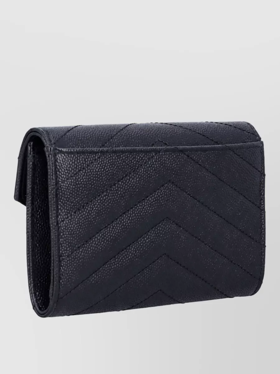 Saint Laurent Leather Quilted Envelope Wallet