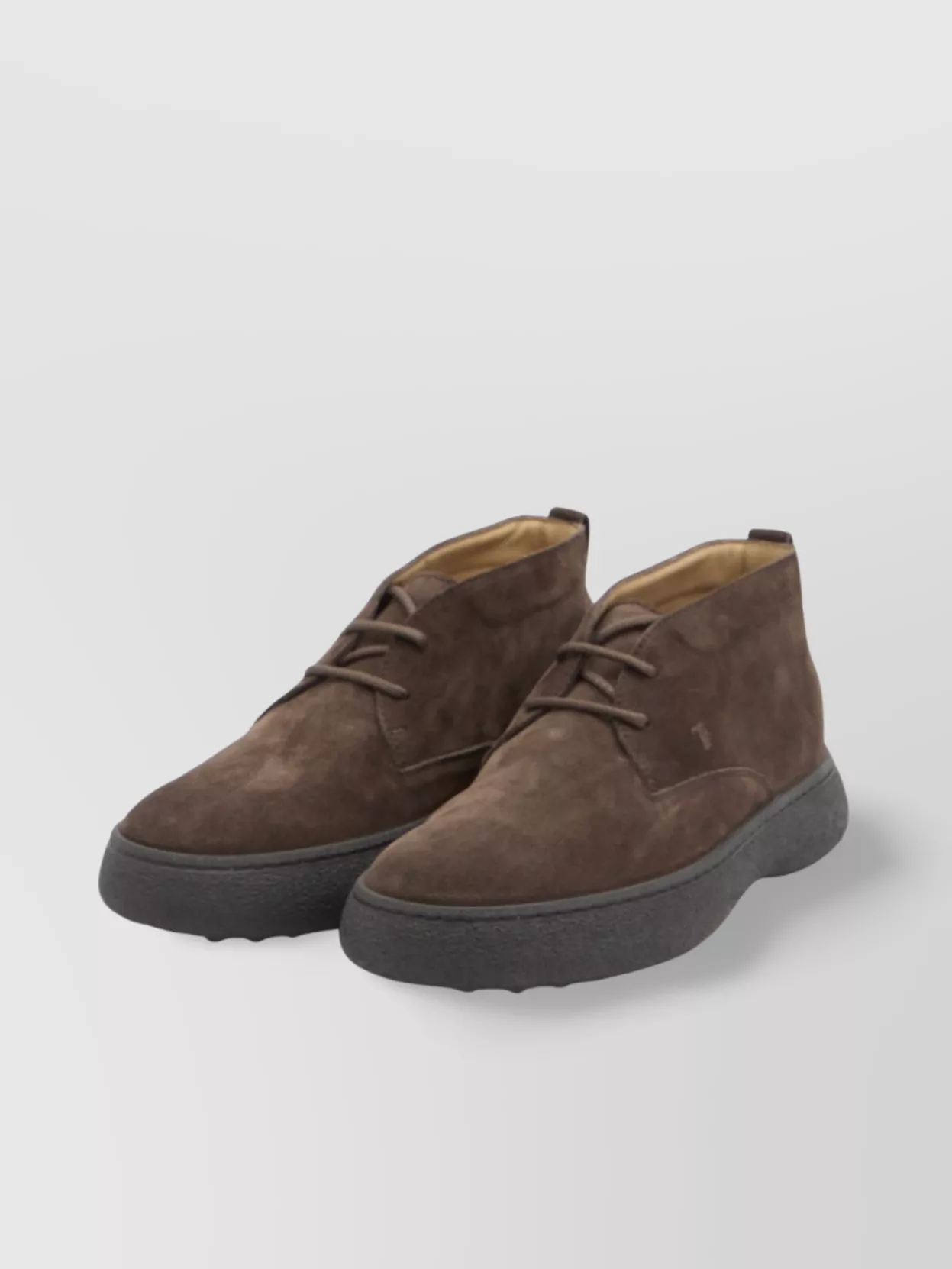 Tod's Suede Lace-up Ankle Boots With Rubber Pebbles In Brown