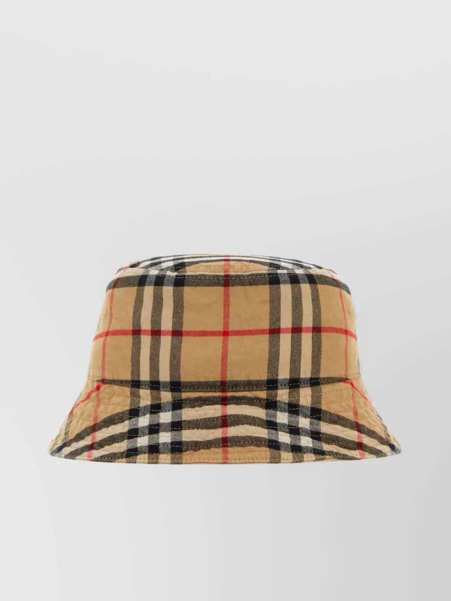 Shop Burberry Cotton Embroidered Bucket Hat In Brown
