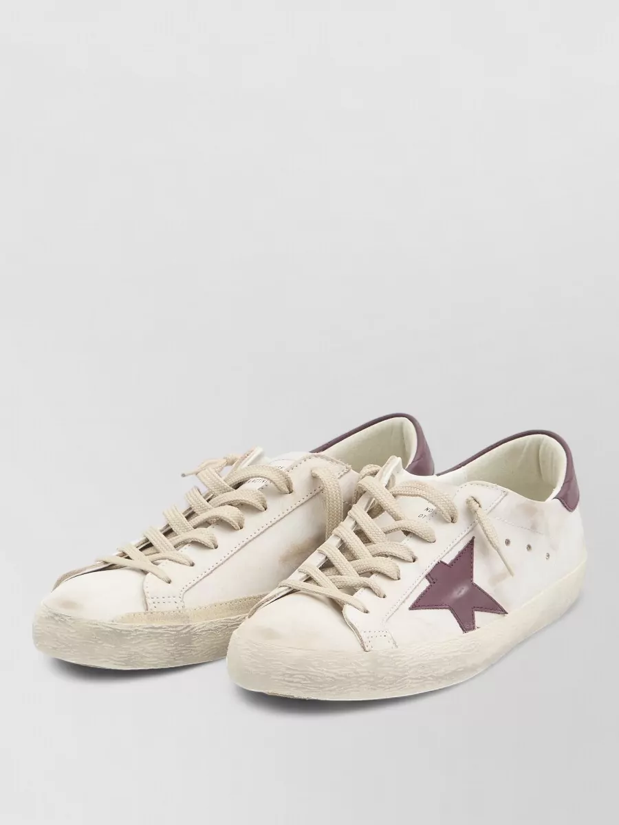 Golden Goose Star Detail Leather Sneakers Worn Finish