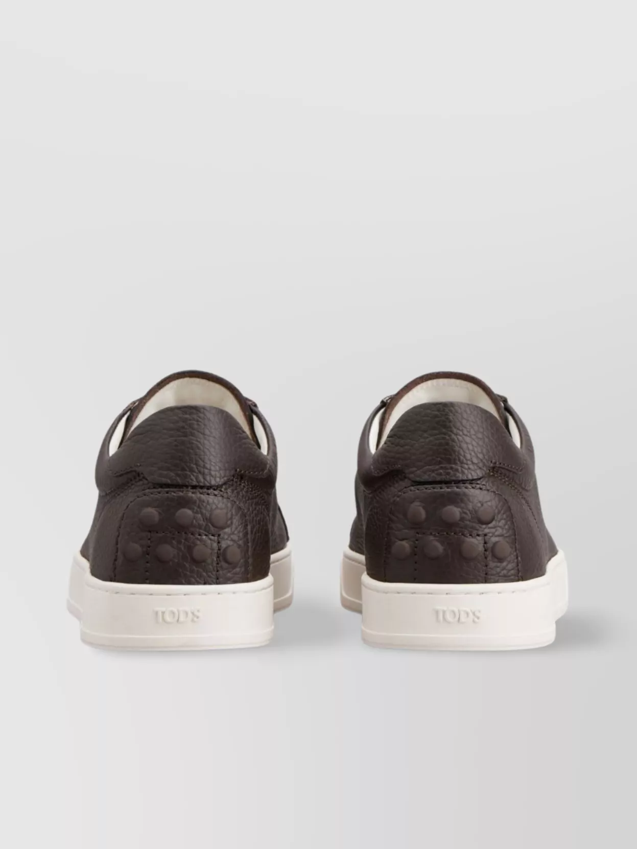 Tod's Grained Leather Round Toe Rubber Sole Sneakers