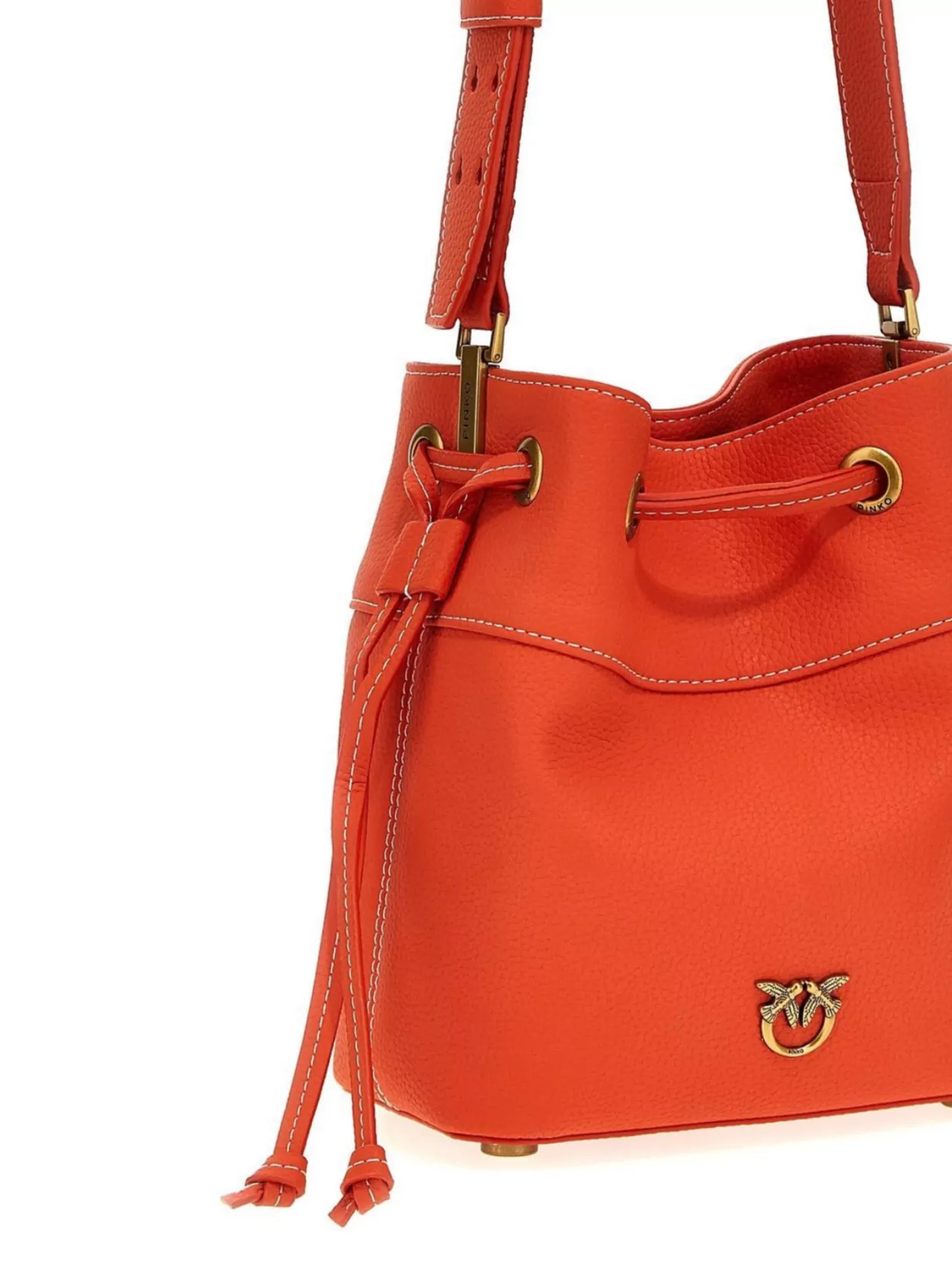 Pinko Textured Finish Bucket Bag With Adjustable Strap