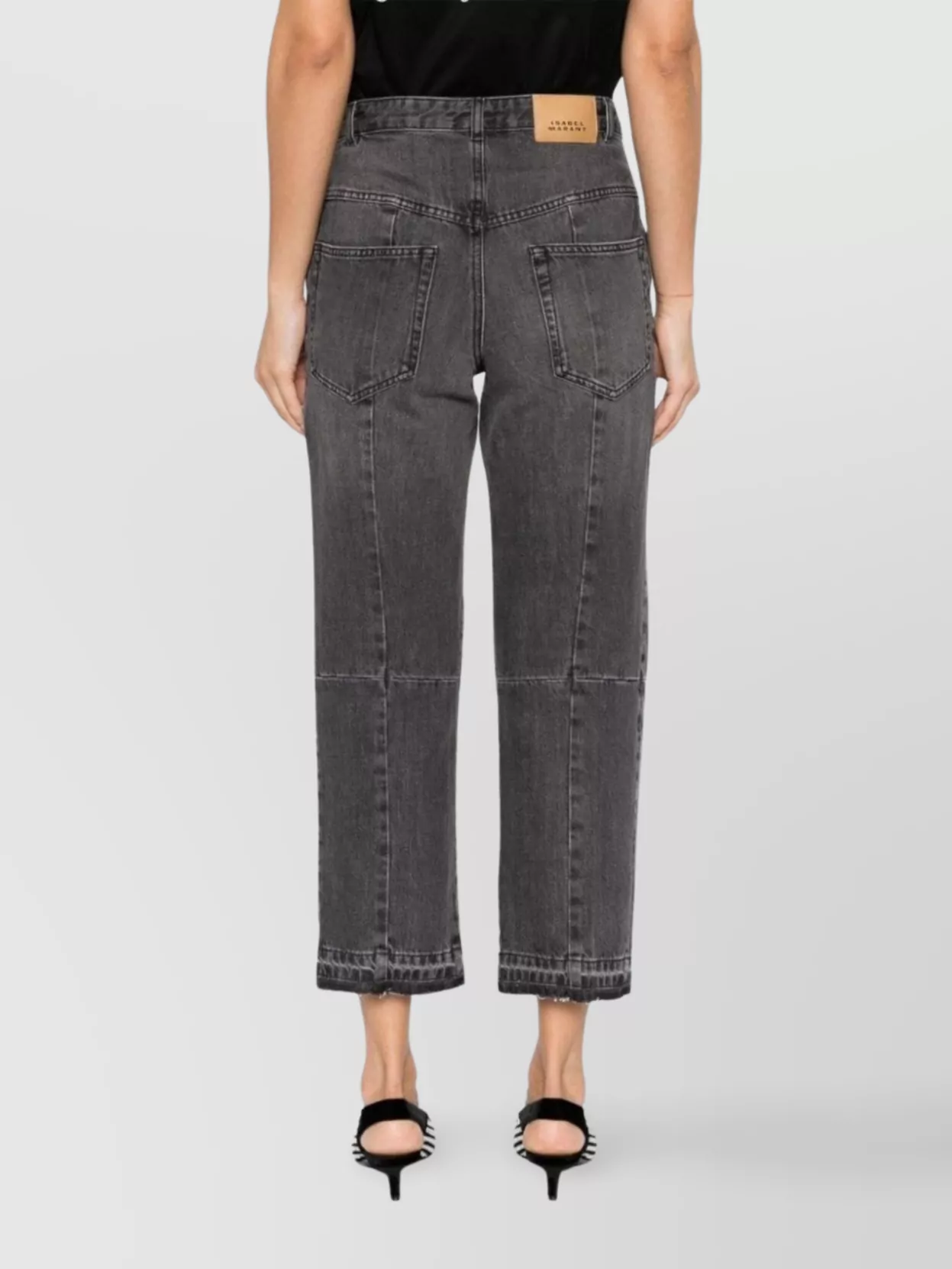 Isabel Marant Cropped Straight-Leg Jeans Faded Effect