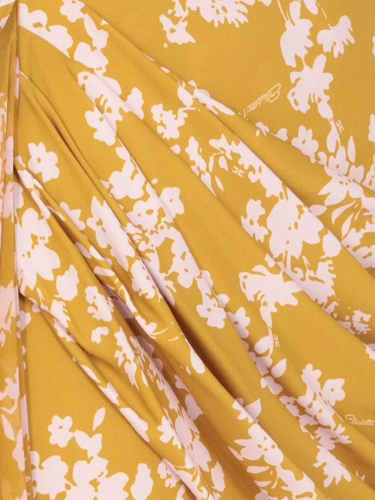 Elisabetta Franchi Floral Pattern Asymmetric Hem Draped Skirt