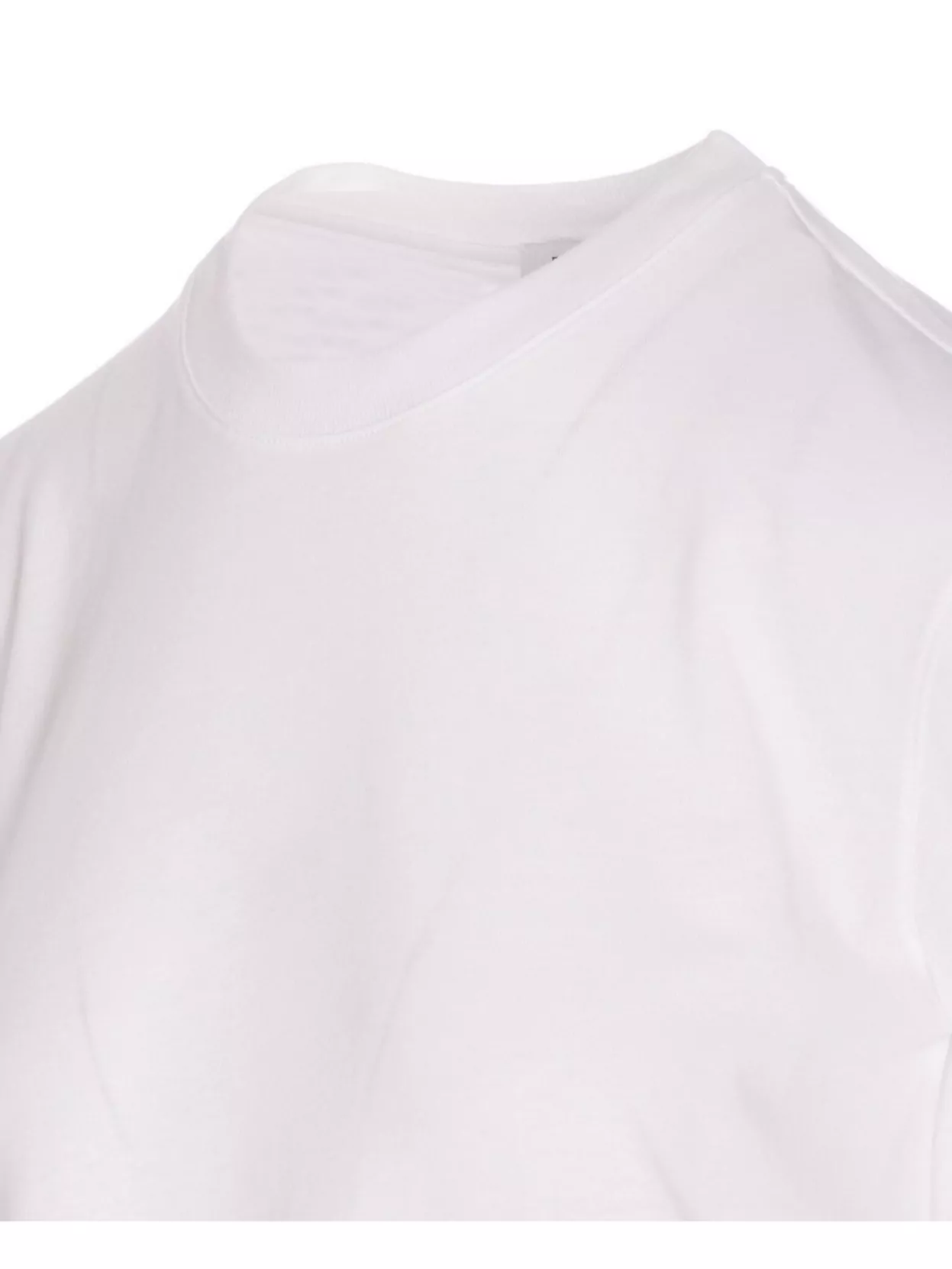 Shop Alaïa Crewneck Peplum Hem Short Sleeves Top In White