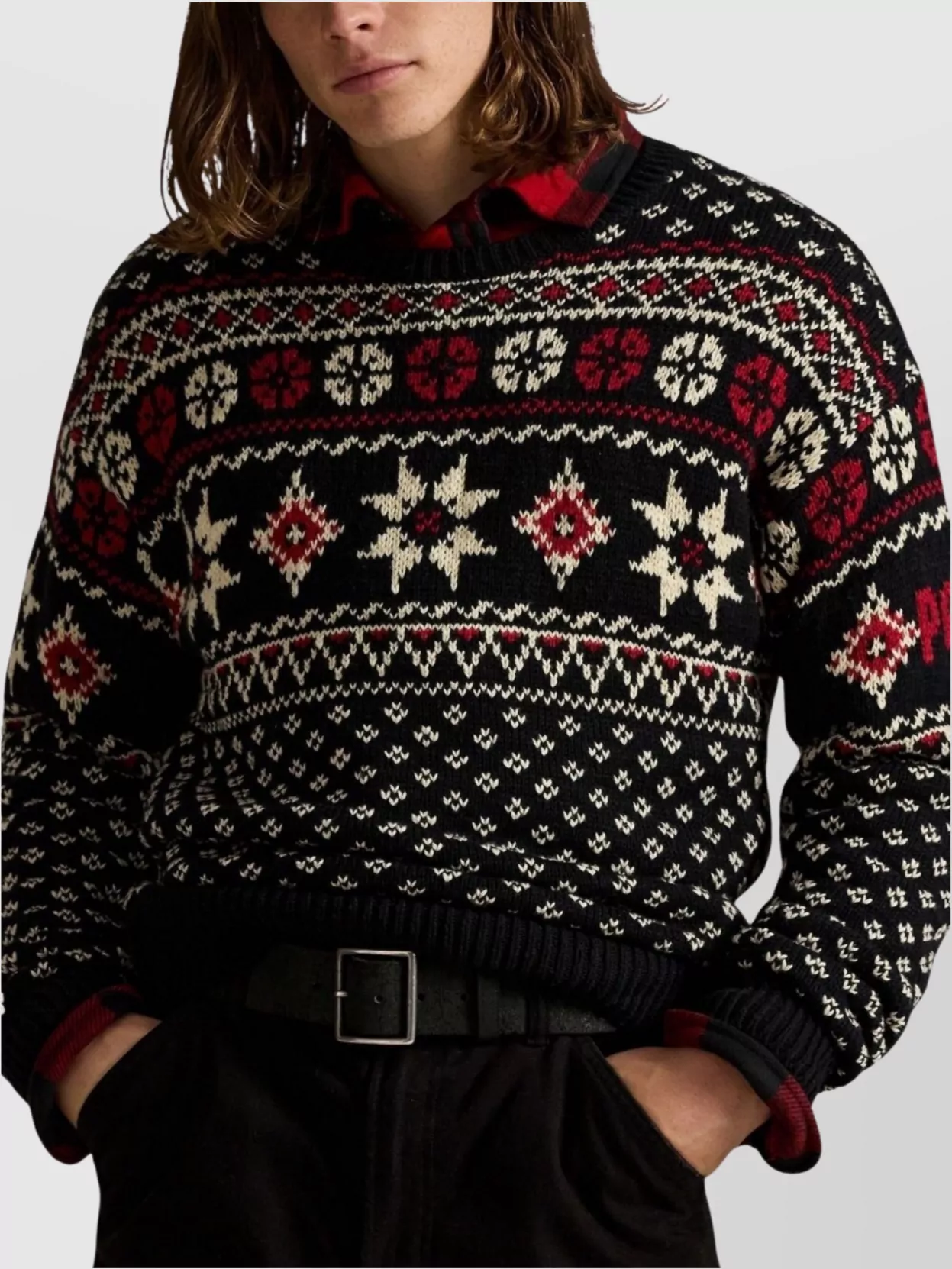 Ralph Lauren Patterned Crew Neck Long Sleeve Sweater