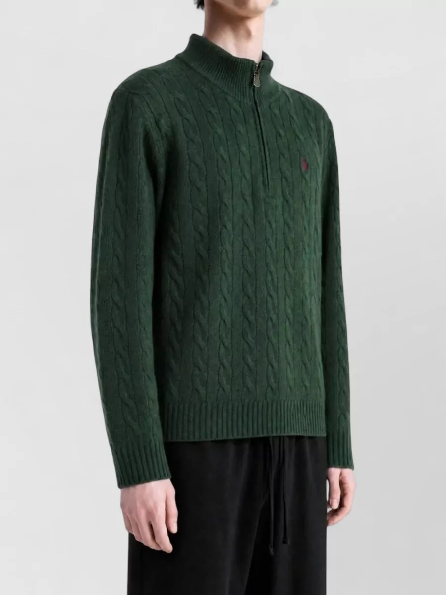 Polo Ralph Lauren Cashmere-Blend Cable-Knit Quarter-Zip Jumper