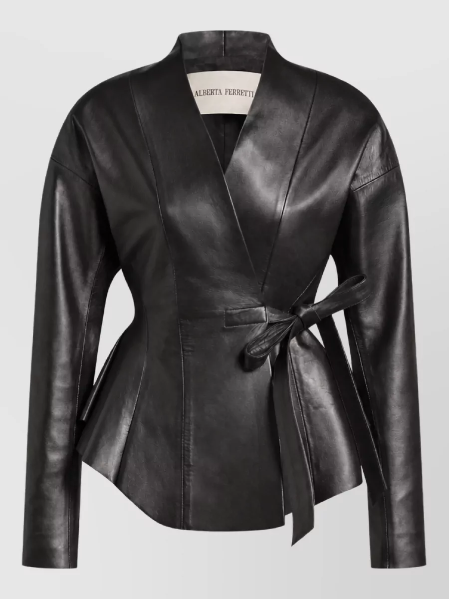 Alberta Ferretti Leather single-breasted coat