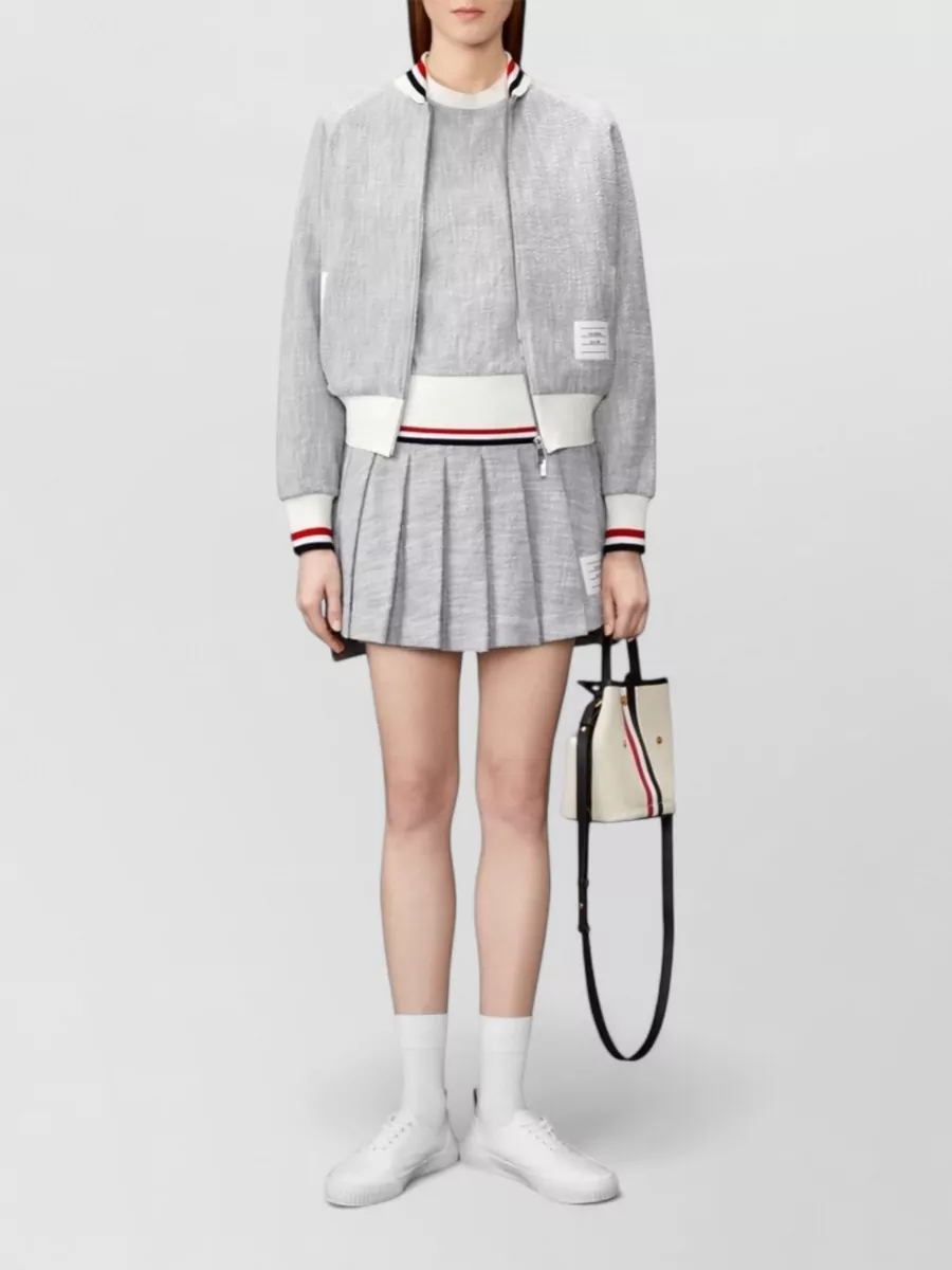 Thom Browne Cotton Tweed Bomber Jacket
