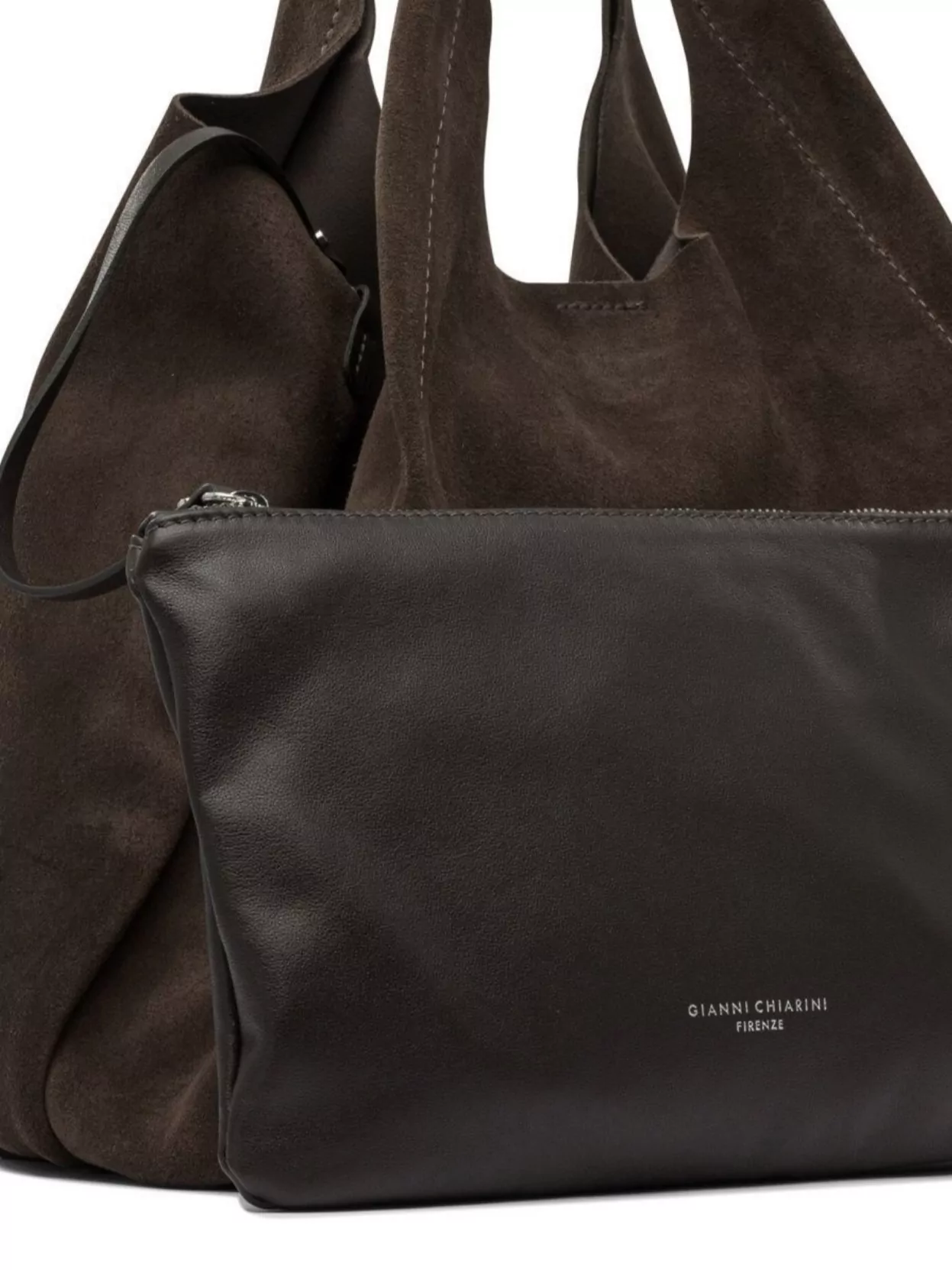 Gianni Chiarini Double Handle Suede Finish Shoulder Bags