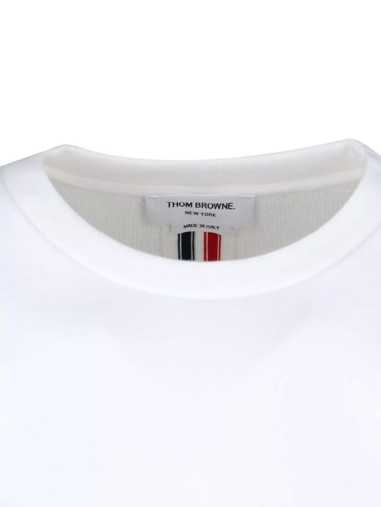 Shop Thom Browne Crew Neck Stripe Detail Sweater