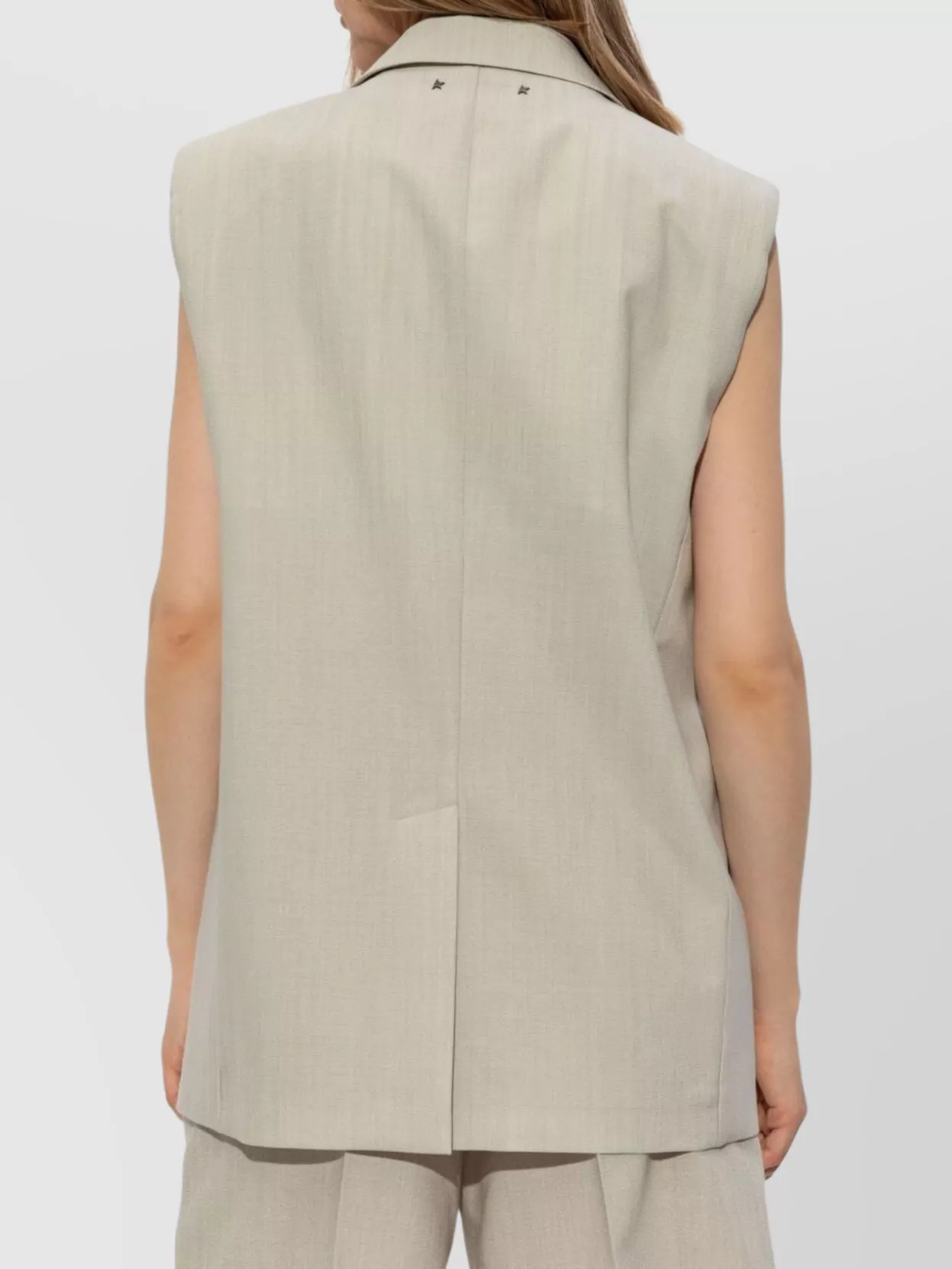 Golden Goose Sleeveless Blazer Notched Lapels In Neutral