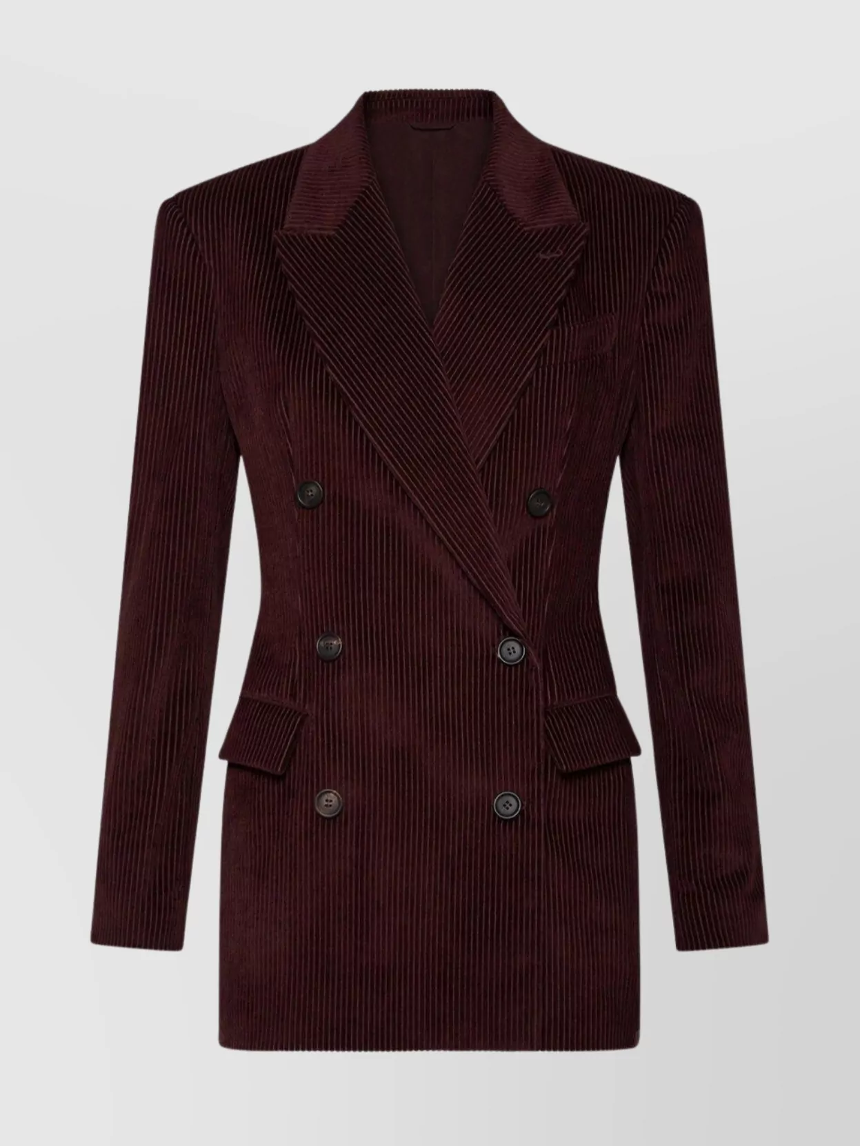 Brunello Cucinelli Oversized Double-breasted Cotton-corduroy Blazer In Burgundy