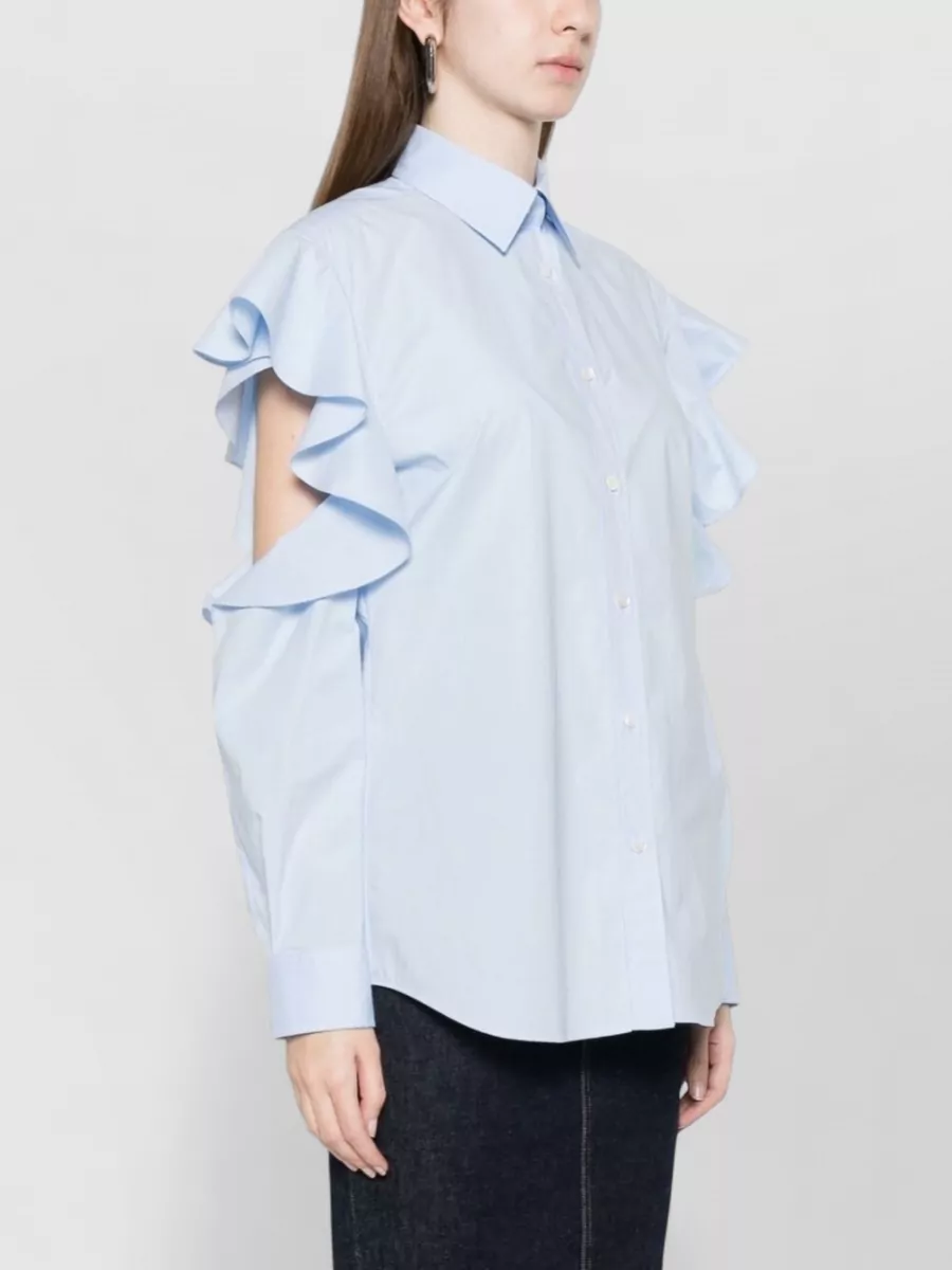 Moschino Ruffled Cutout Shoulder Shirt
