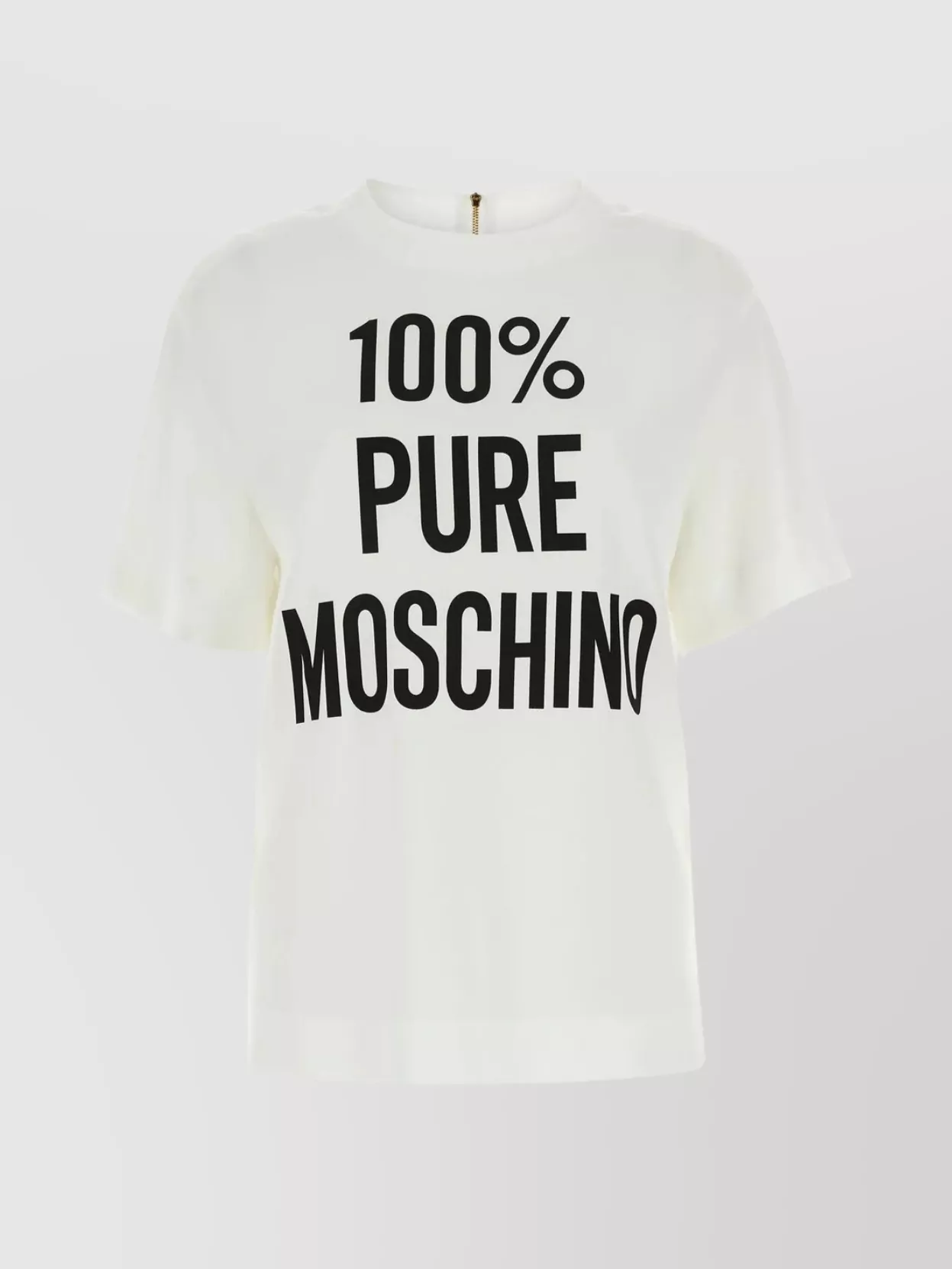 Shop Moschino Text Print Crew T-shirt In Black