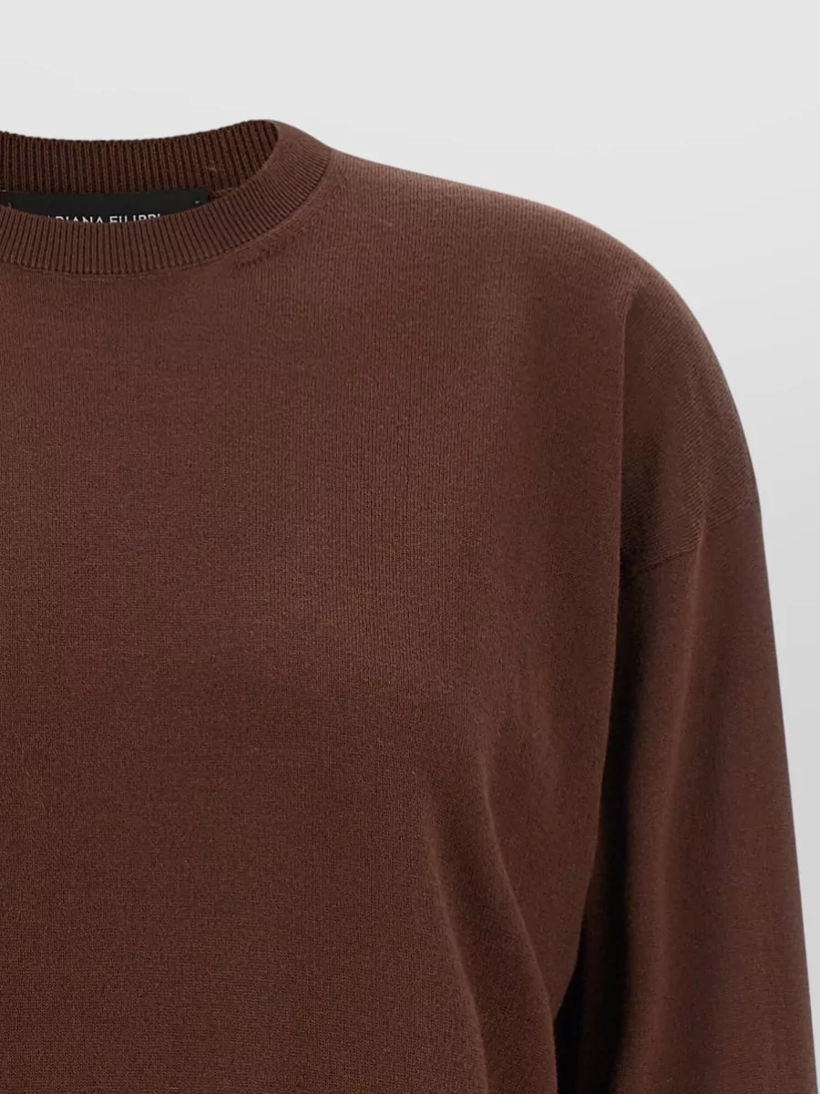 Fabiana Filippi Virgin Wool Cotton Pleated Cuff Sweatshirt