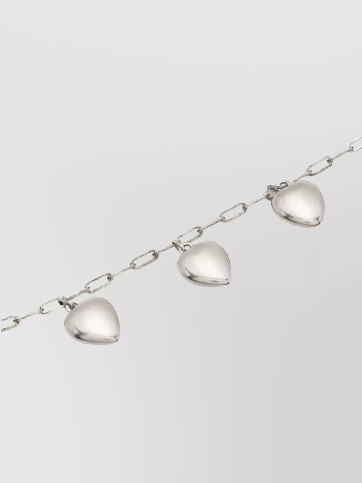 Saint Laurent Heart Charm Chain Link Bracelet